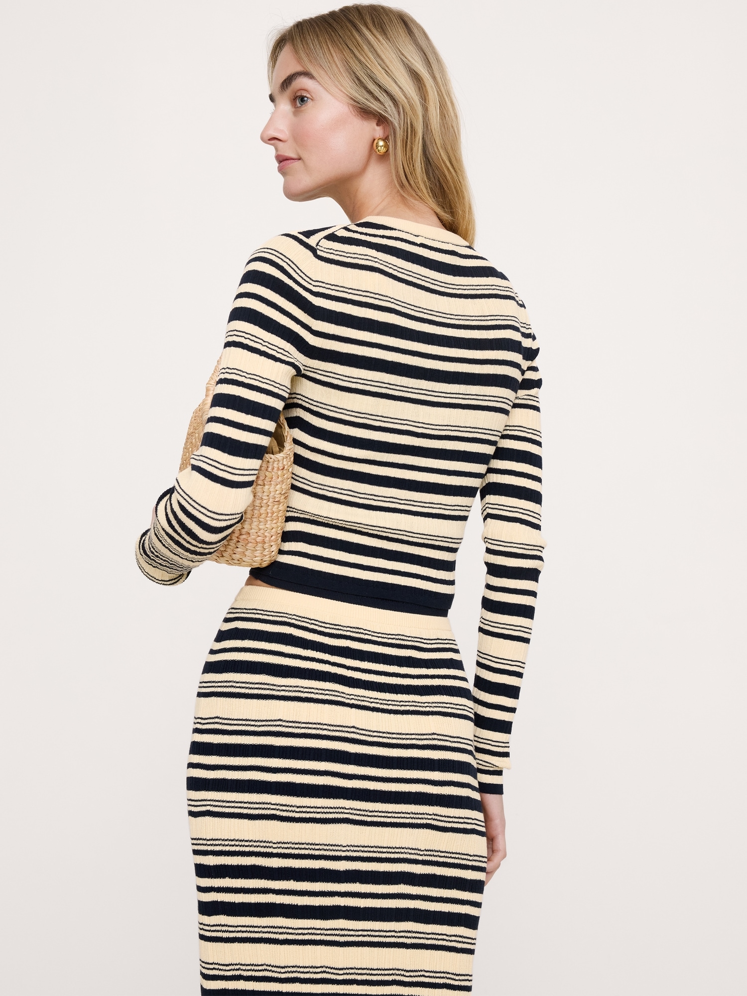 Image number 2 showing, Crinkle Knit Cropped Cardigan