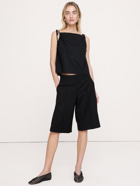 Cotton Poplin Tie-Strap Tank