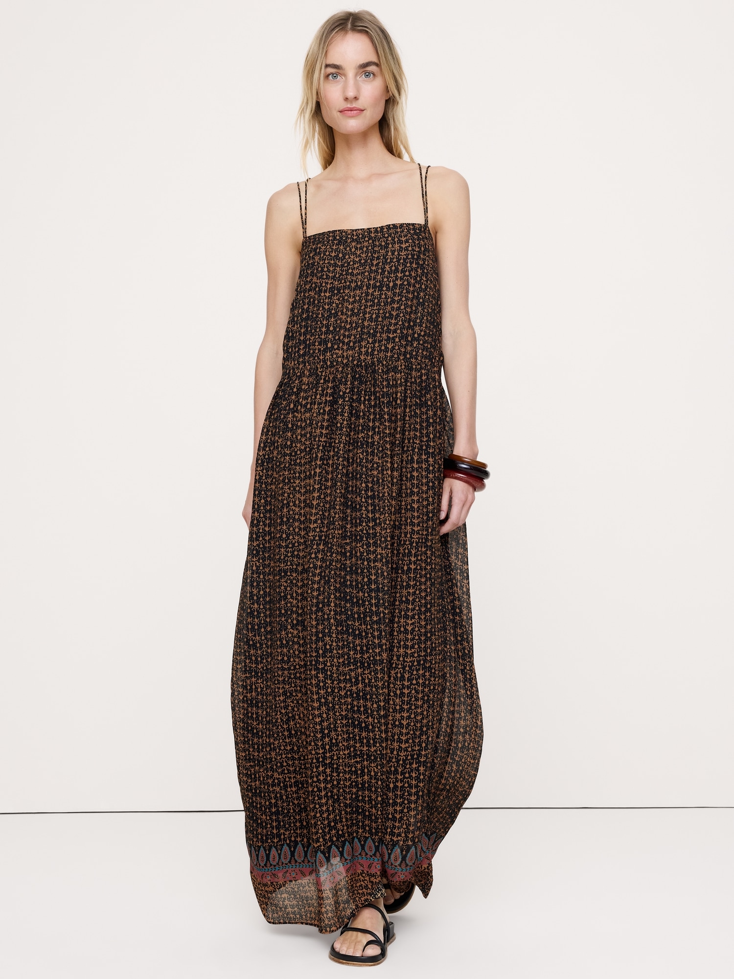 Image number 1 showing, Georgette Strappy Maxi Dress