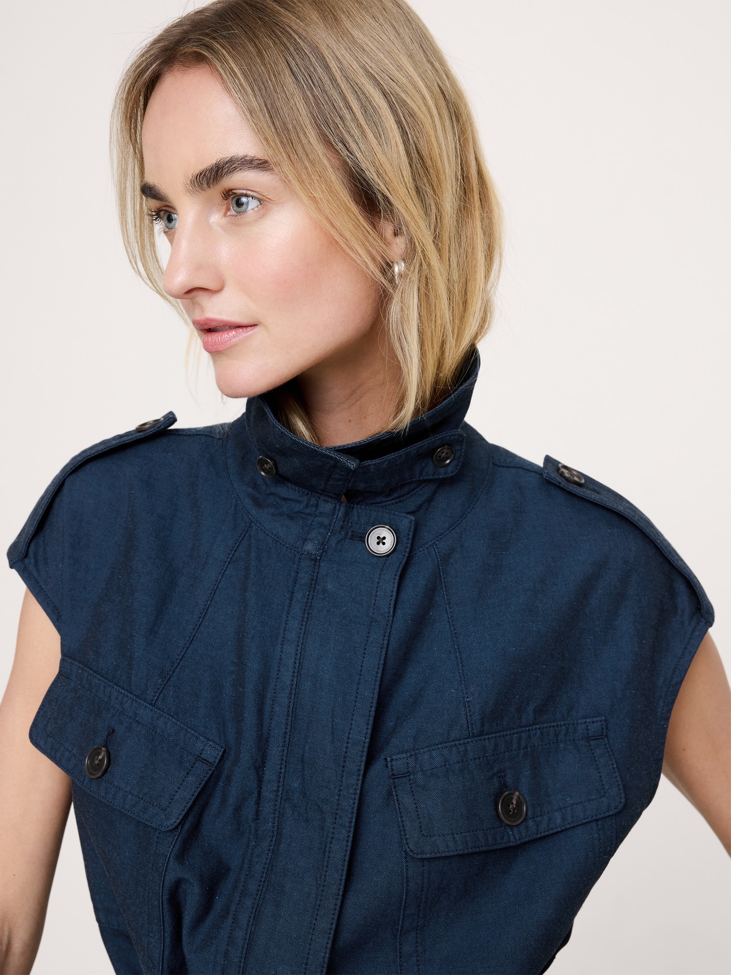 Image number 4 showing, TENCEL™-Cotton-Linen Utility Vest
