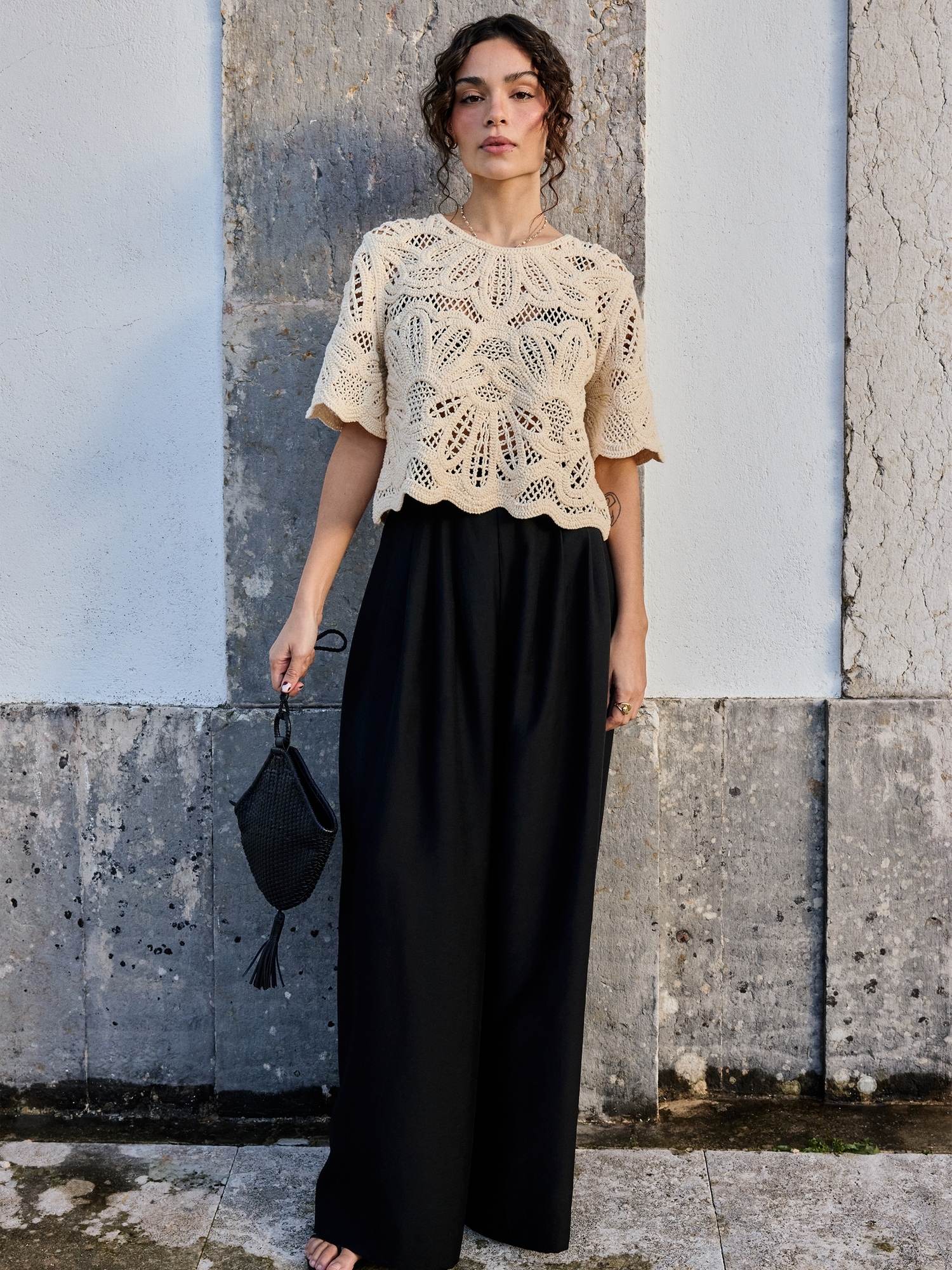 Image number 5 showing, High-Rise Wide-Leg TENCEL™-Nylon Palazzo Pant
