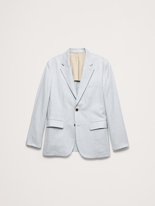 Tailored Slim-Fit Herringbone Linen-Merino Suit Jacket | Banana