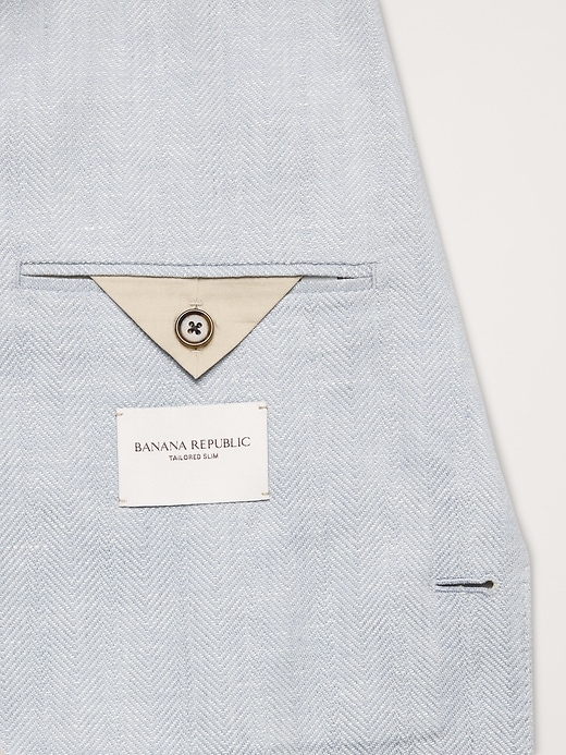 Tailored Slim-Fit Herringbone Linen-Merino Suit Jacket | Banana