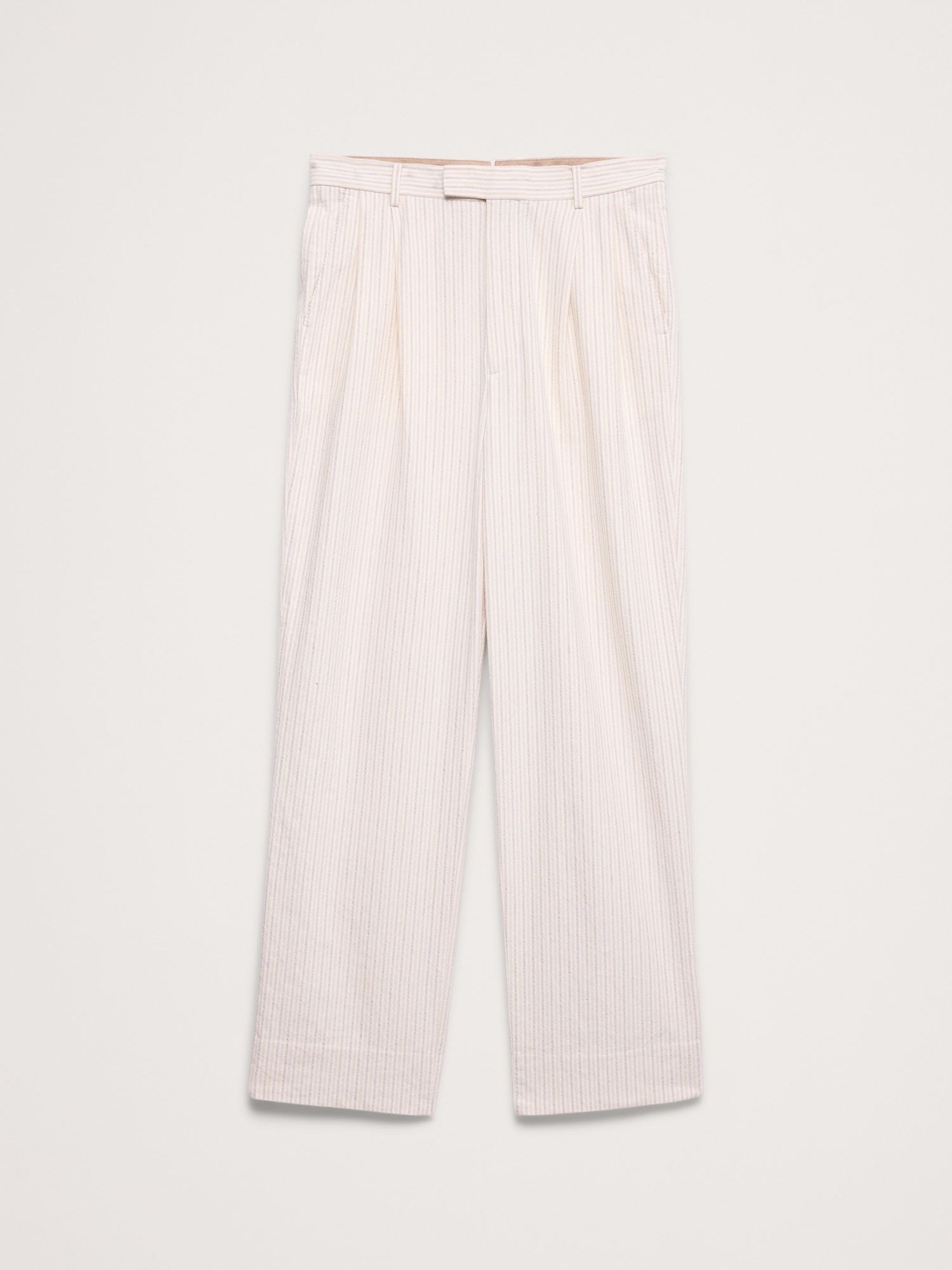 Мужские брюки Banana Republic Italian Cotton-Linen Seersucker Suit Pant, цвет: Белый полосатый — фото 4