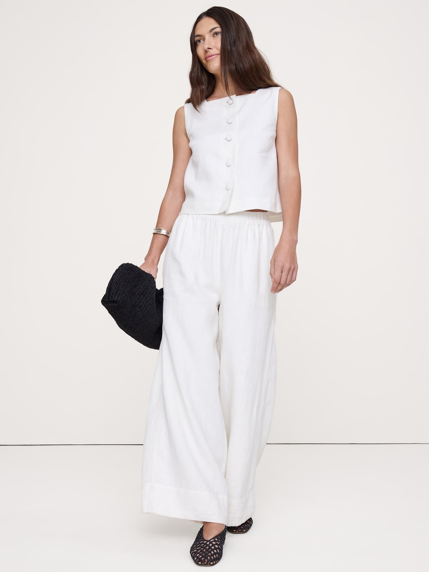 Image number 1 showing, Linen Button-Front Tank