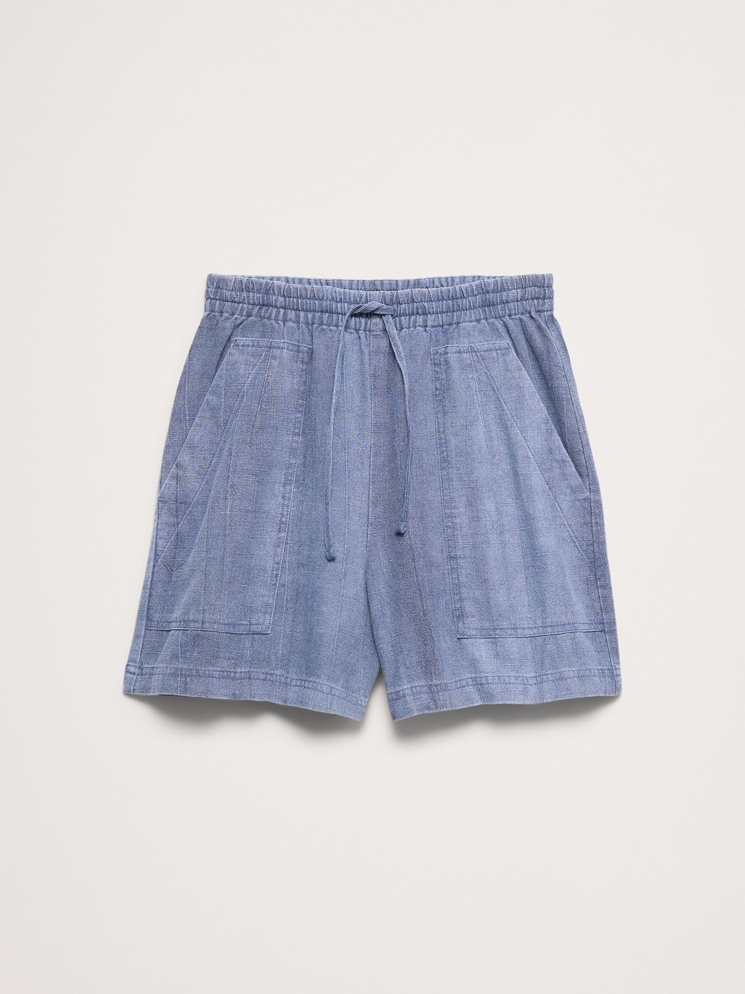 Image number 4 showing, 4" High-Rise Ramie-Cotton Pull-On Short