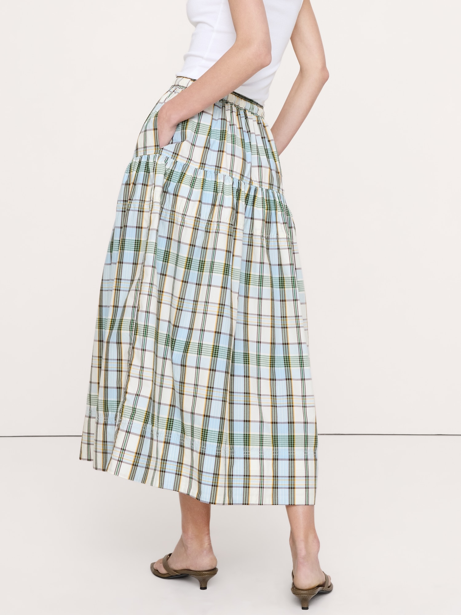 Image number 4 showing, Cotton Poplin Tiered Maxi Skirt