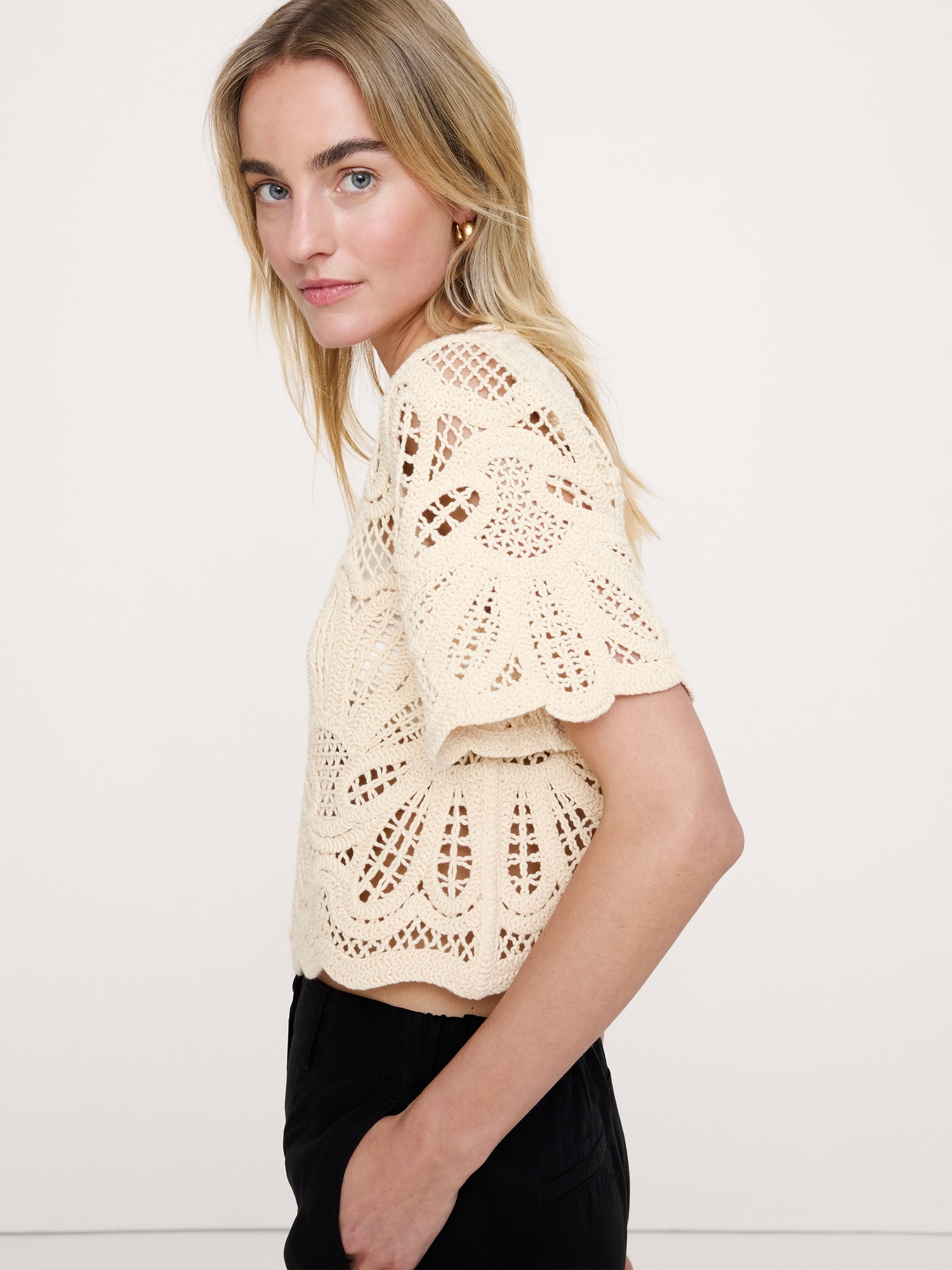 Image number 3 showing, Crochet Lace Top