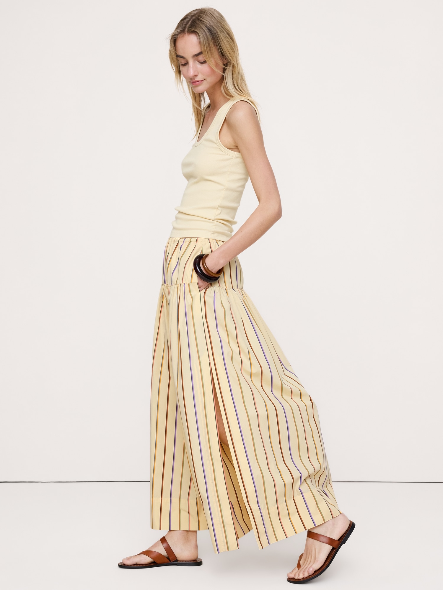 Image number 3 showing, Tiered Cotton Poplin Maxi Skirt