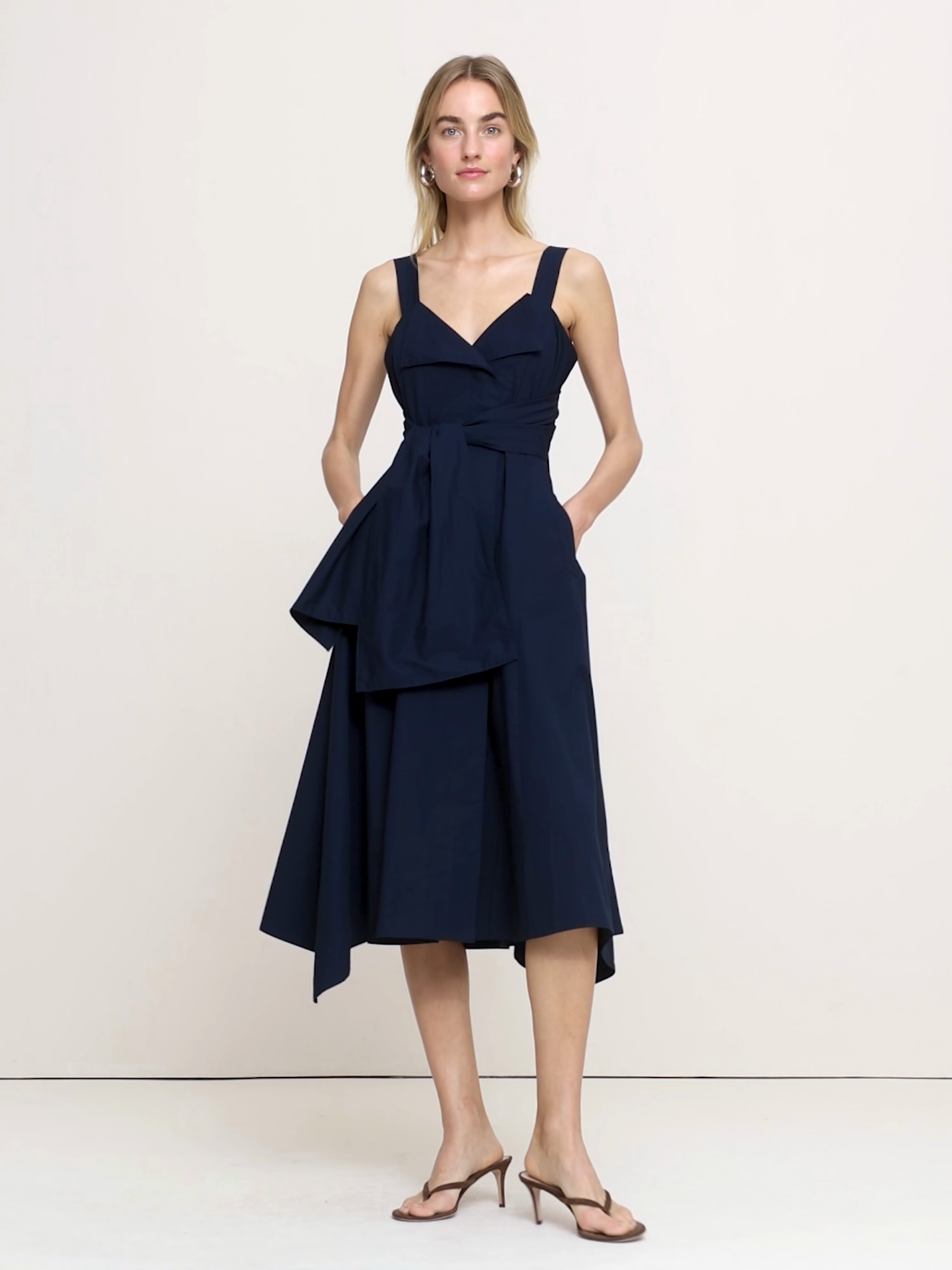 Cotton Poplin Wrap Shirt Dress - thumbnail 7