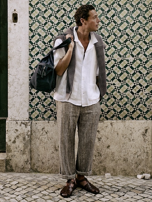 む*つ様 希少 banana republic stripe linen sla Relaxed Striped Linen Beach Pant | Banana Republic