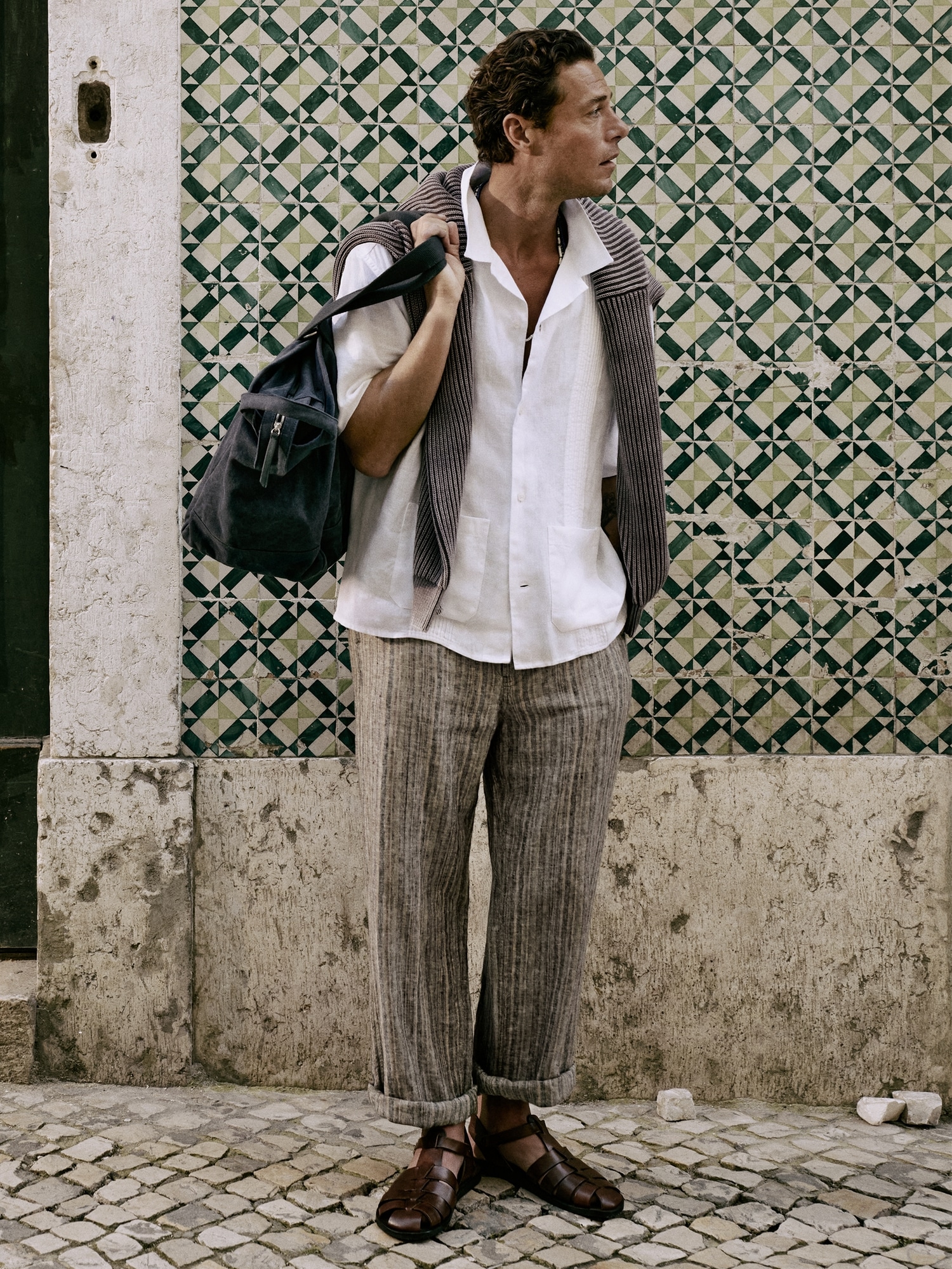 Image number 6 showing, Relaxed Striped Linen Beach Pant