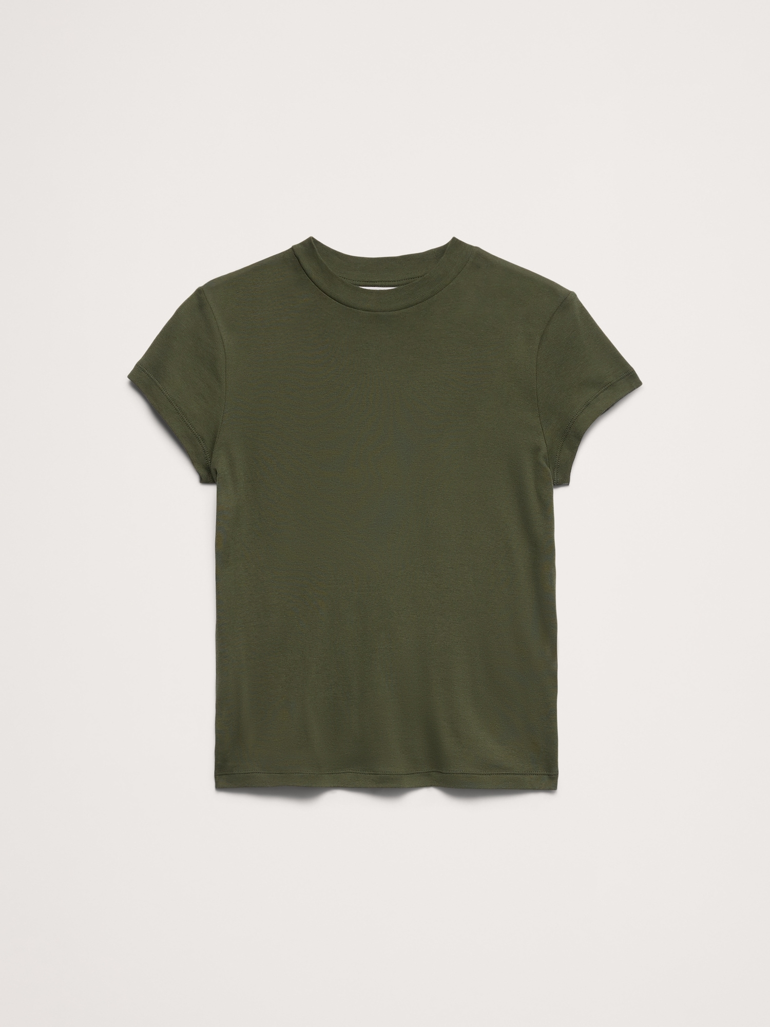 Image number 4 showing, Airy Cotton Mock-Neck T-Shirt