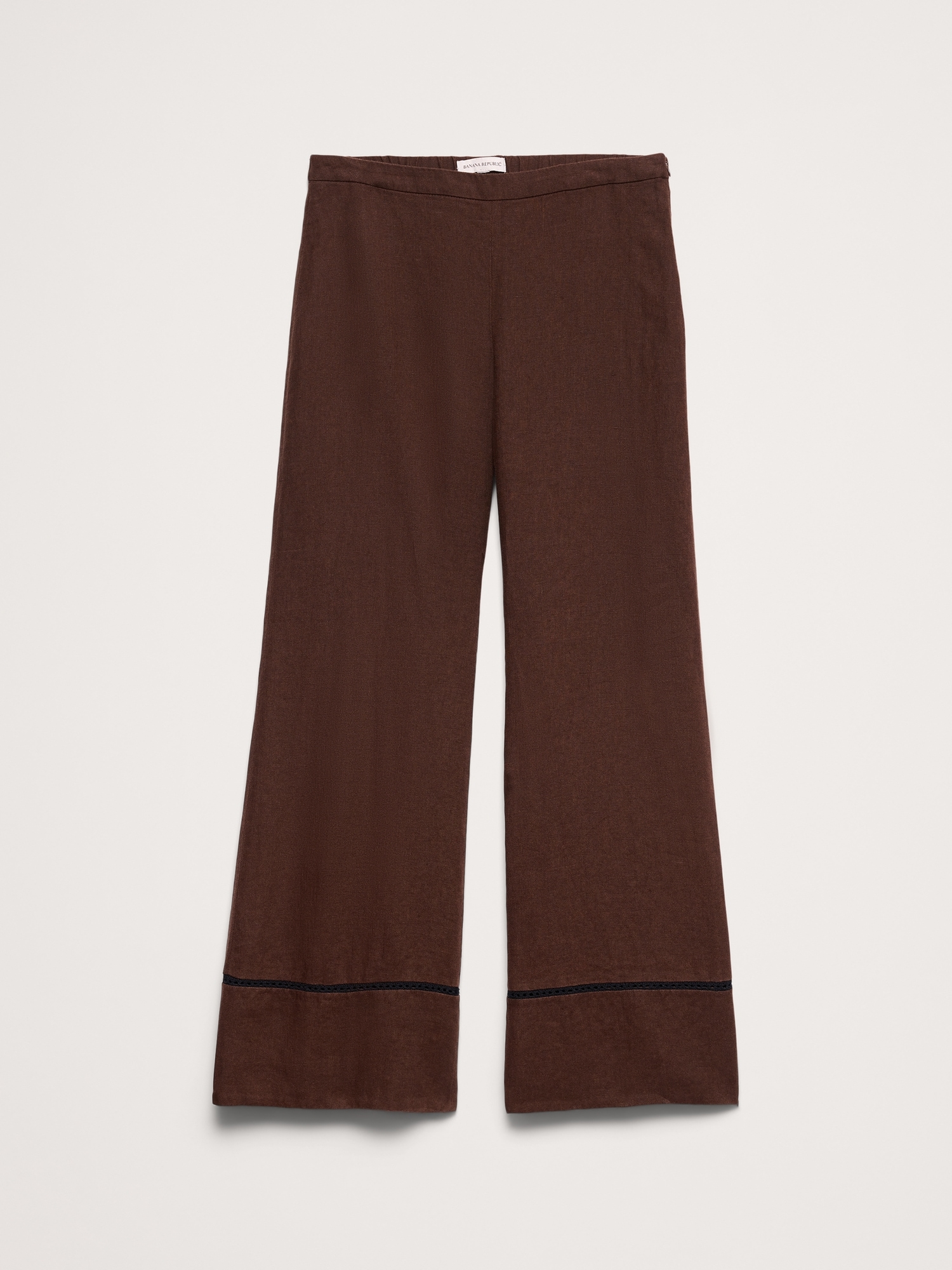 Image number 5 showing, Mid-Rise Kick-Flare Linen Ankle Pant