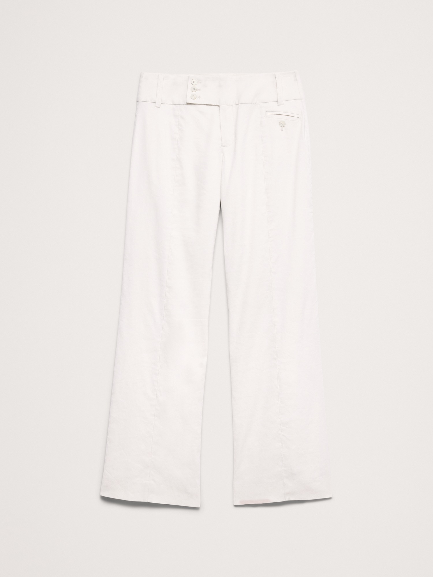Image number 5 showing, Low-Rise Wide-Leg Stretch Linen-Viscose Pant