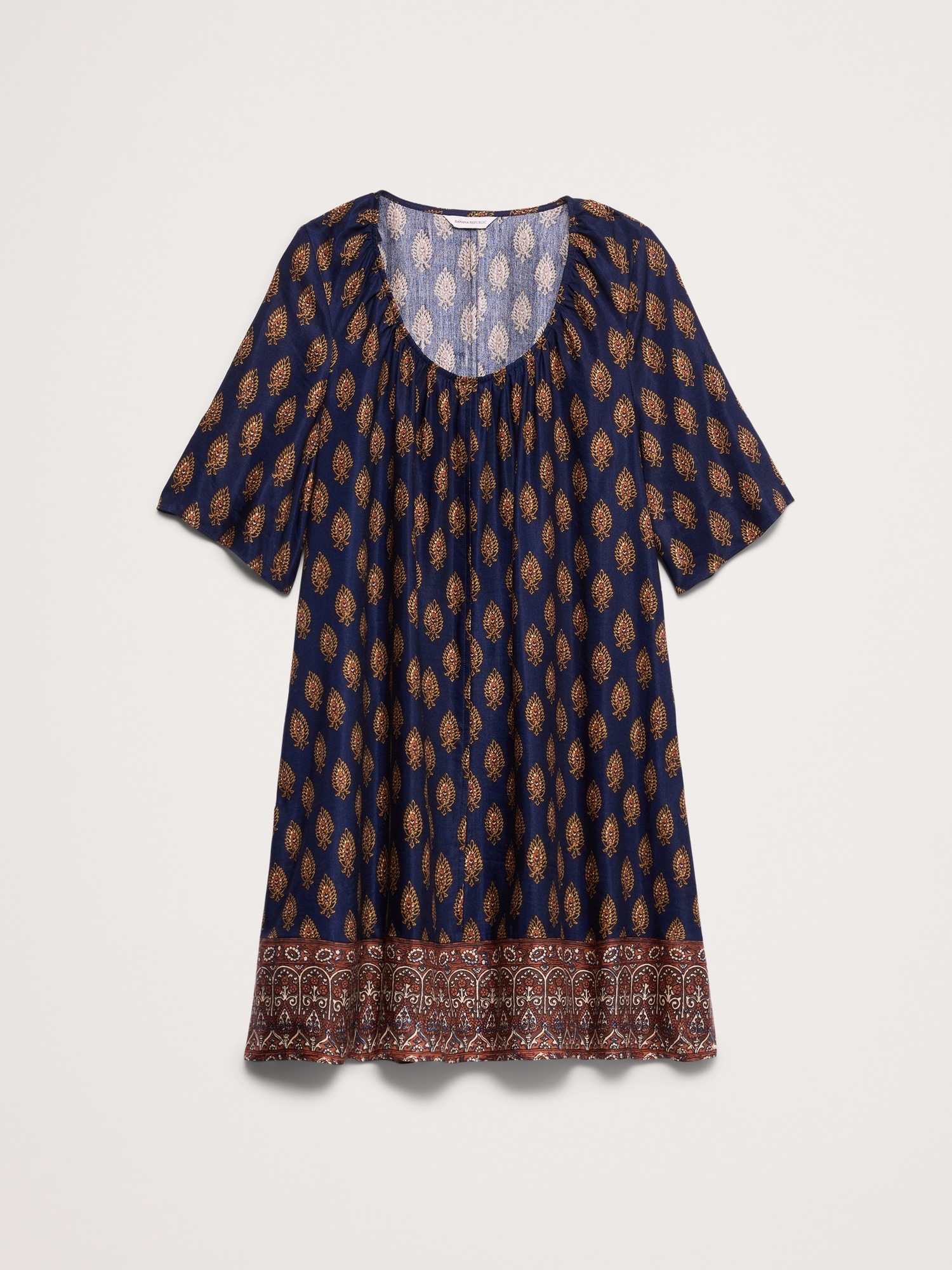 Image number 5 showing, Viscose-Linen Scoop-Neck Mini Dress