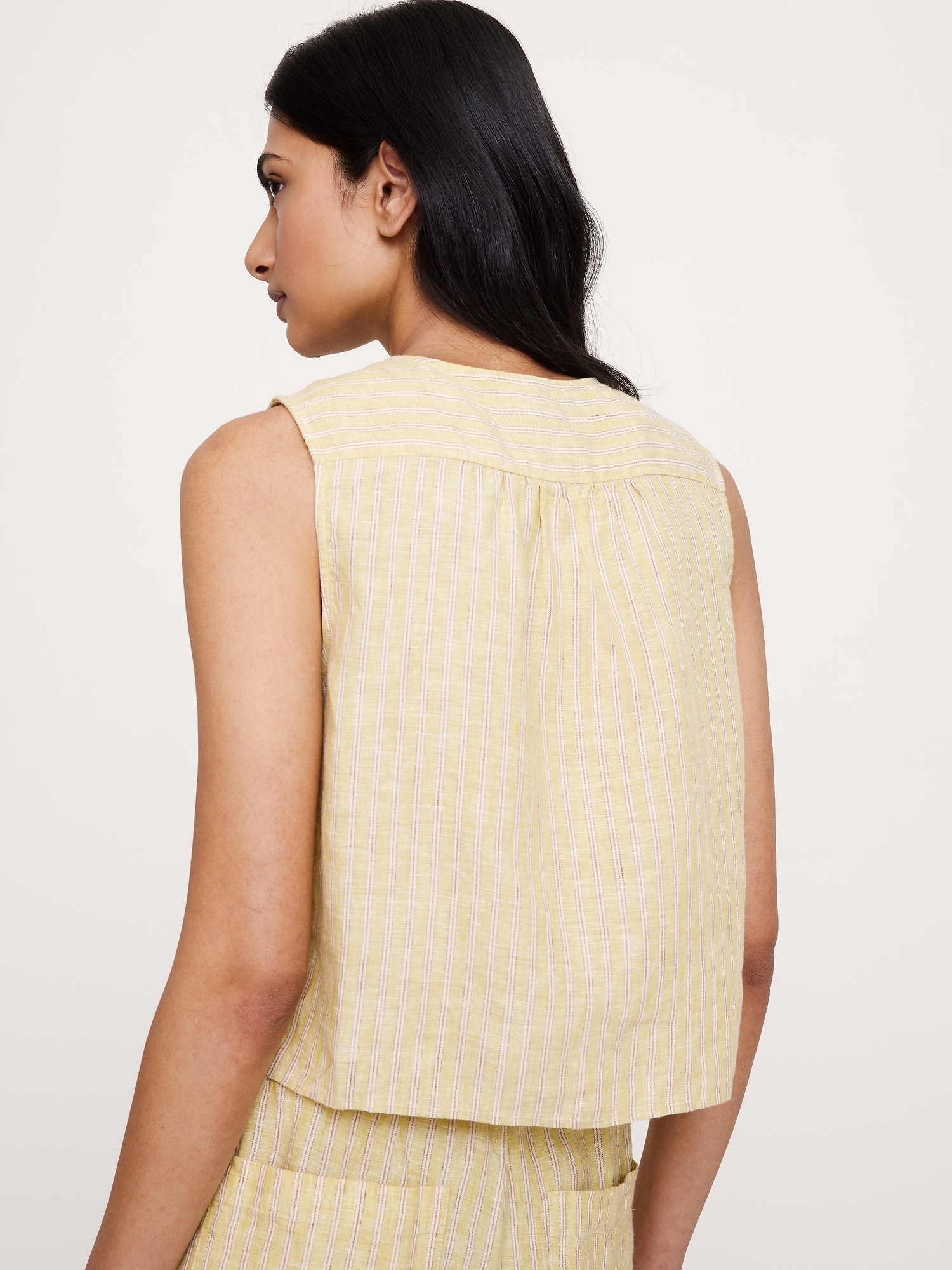 Image number 6 showing, Linen Double-Tie Tank