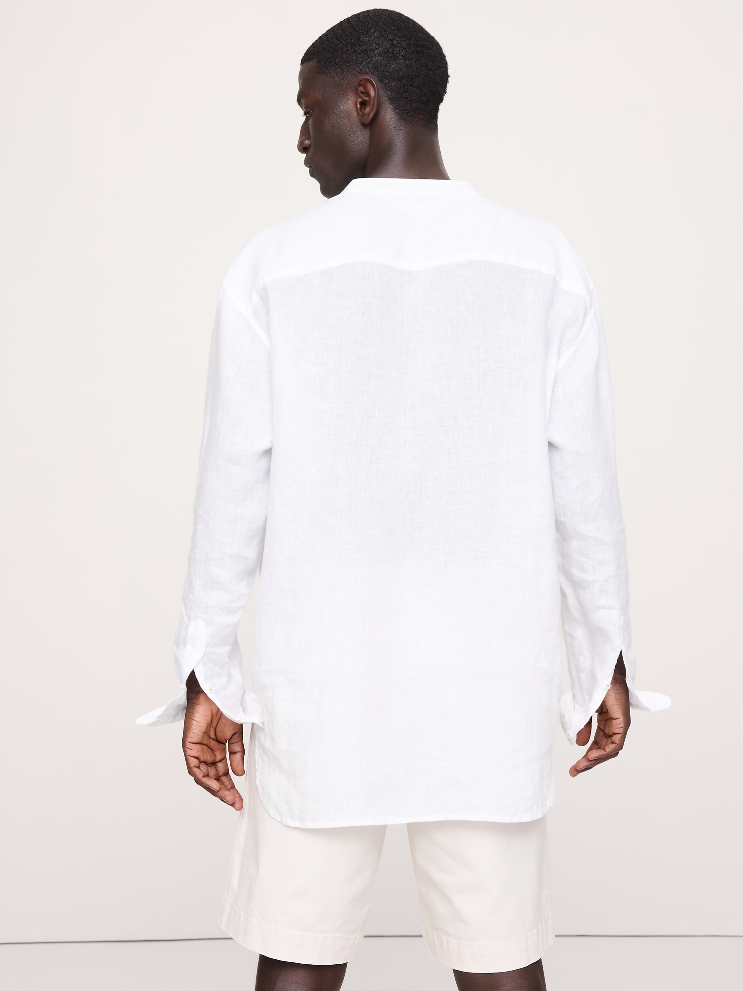 Image number 2 showing, Relaxed-Fit Linen Banded-Collar Shirt