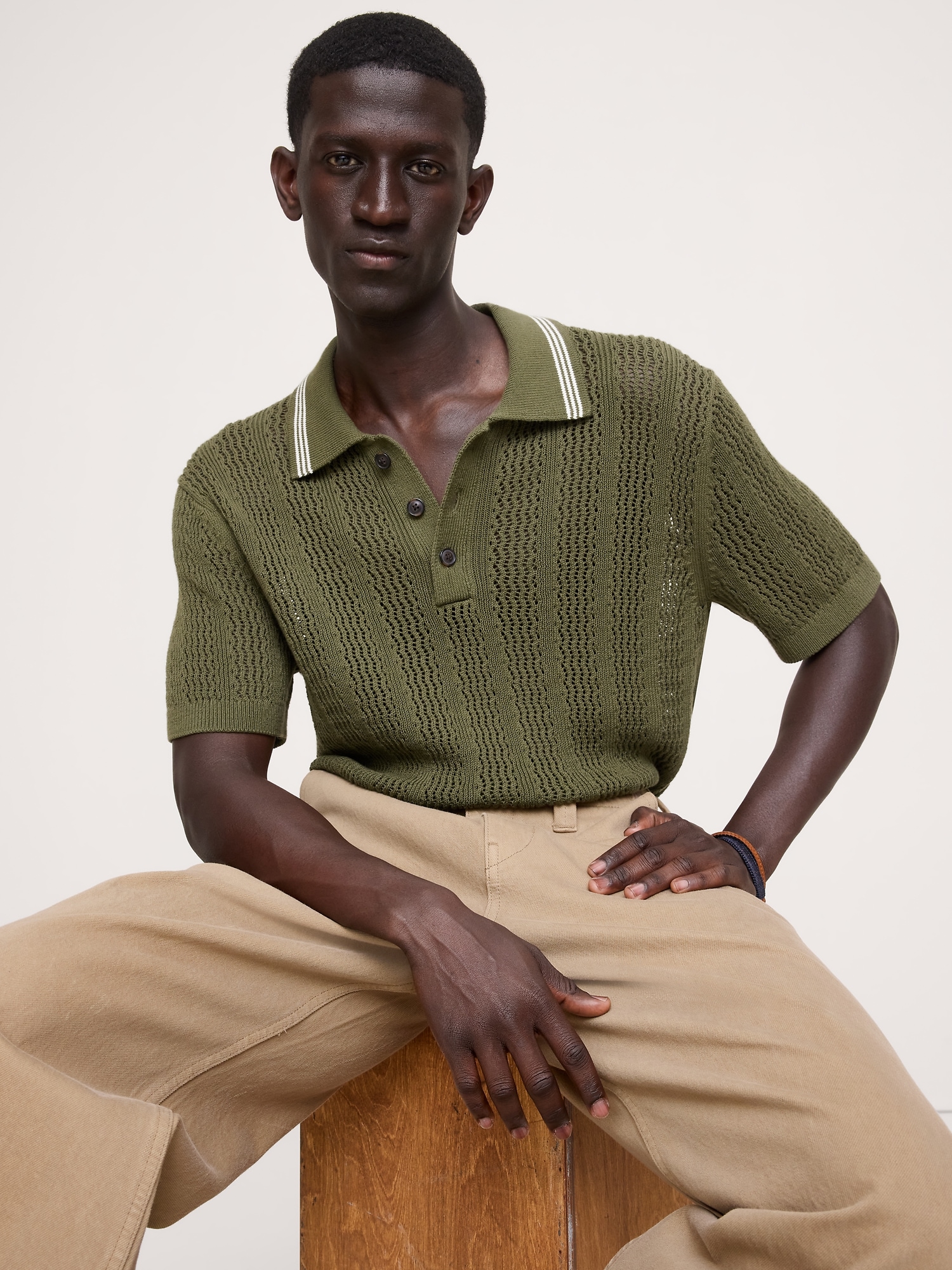 Image number 1 showing, Cotton Zig-Zag Sweater Polo
