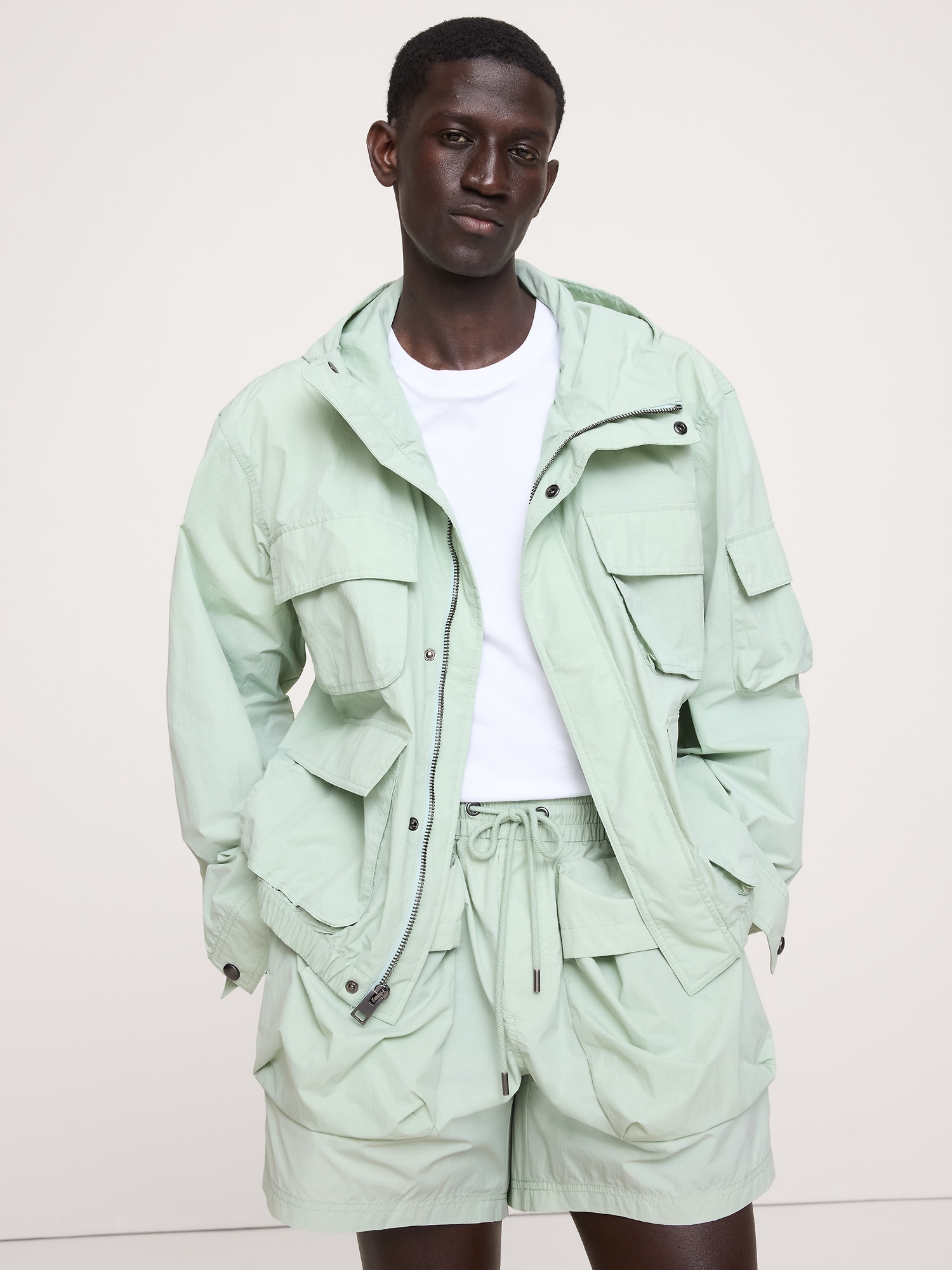 Image number 1 showing, Nylon Multi-Pocket Flight Jacket