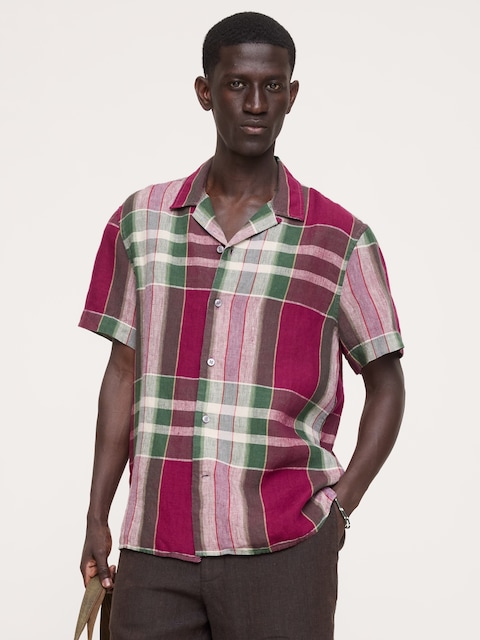 Standard-Fit Linen Resort Shirt