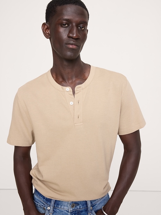 Mesh Henley T-Shirt | Banana Republic
