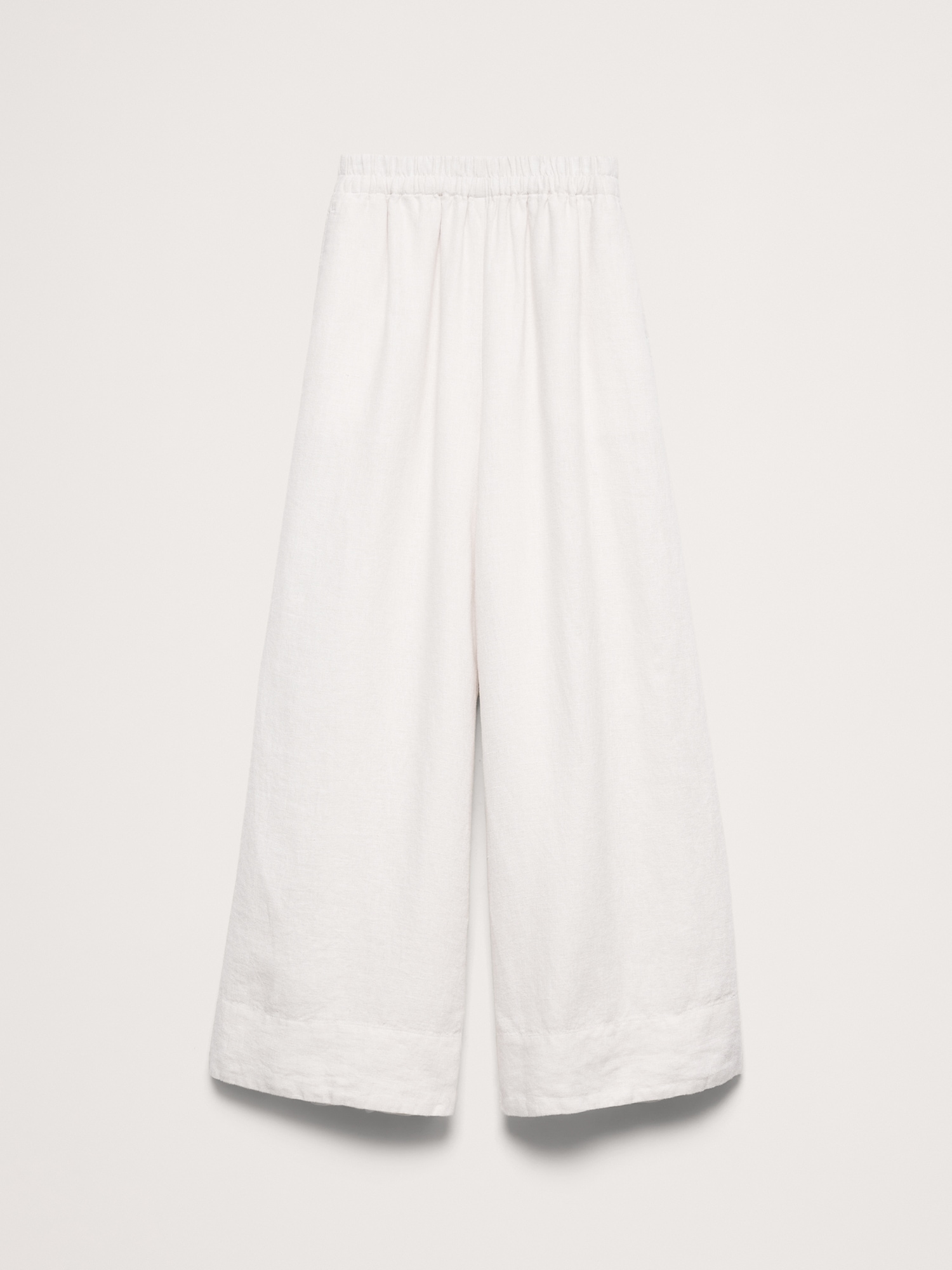 Image number 6 showing, High-Rise Wide-Leg Linen Pull-On Ankle Pant