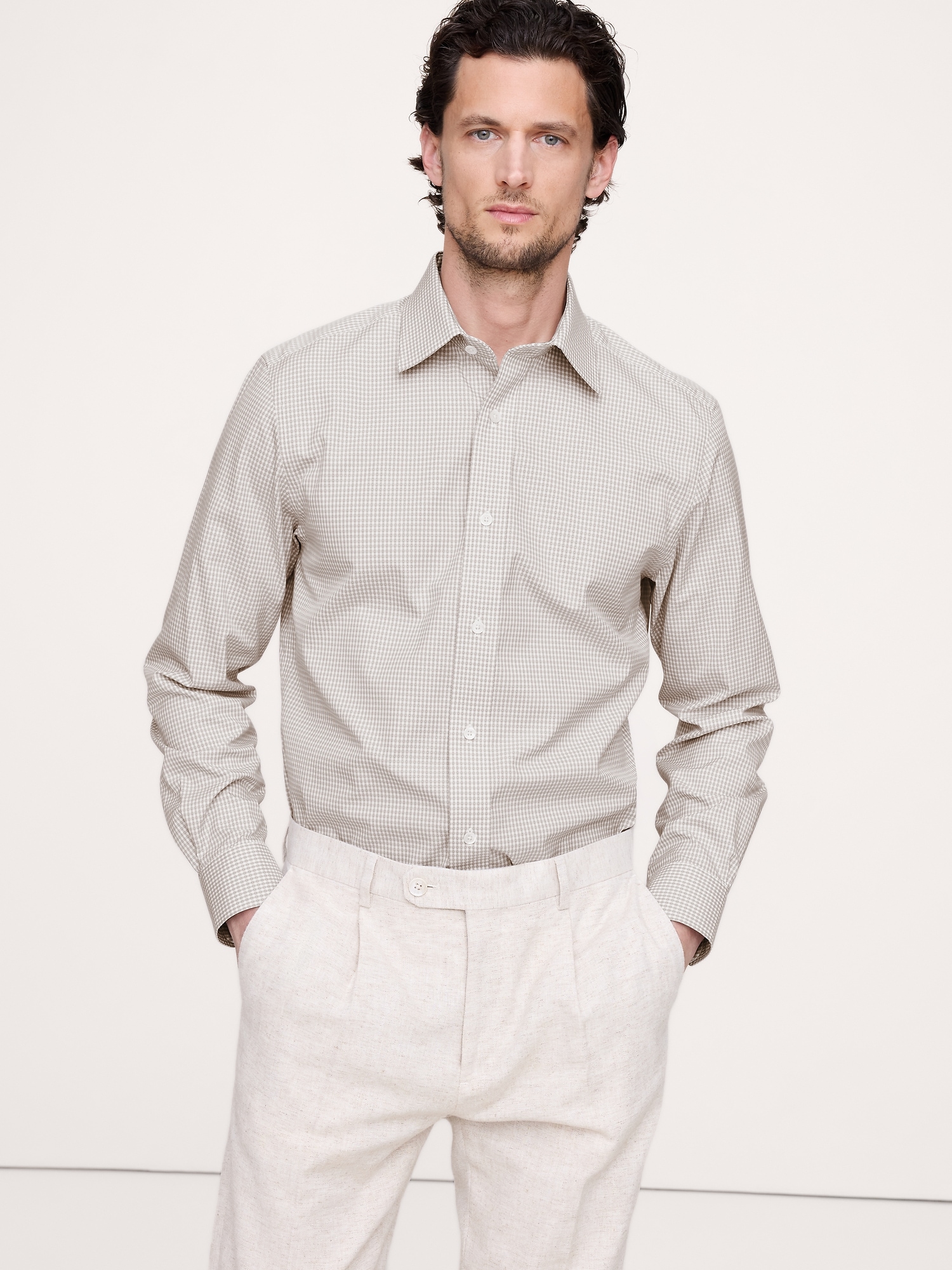 Image number 1 showing, Standard-Fit Wrinkle-Resistant Dress Shirt