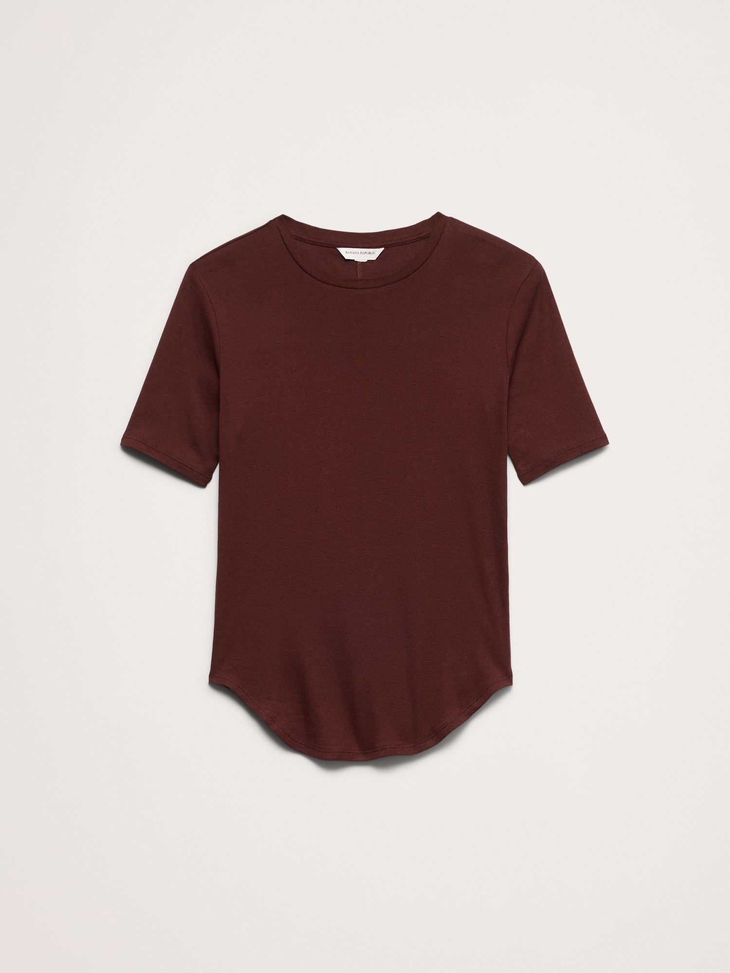 Image number 4 showing, Airy Cotton Elbow-Sleeve T-Shirt