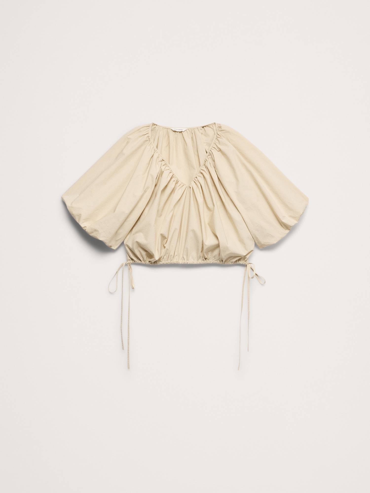 Image number 5 showing, Cotton Poplin Bubble-Hem Cropped Top