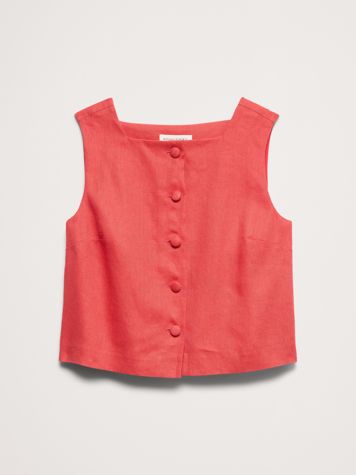 Image number 5 showing, Linen Button-Front Tank