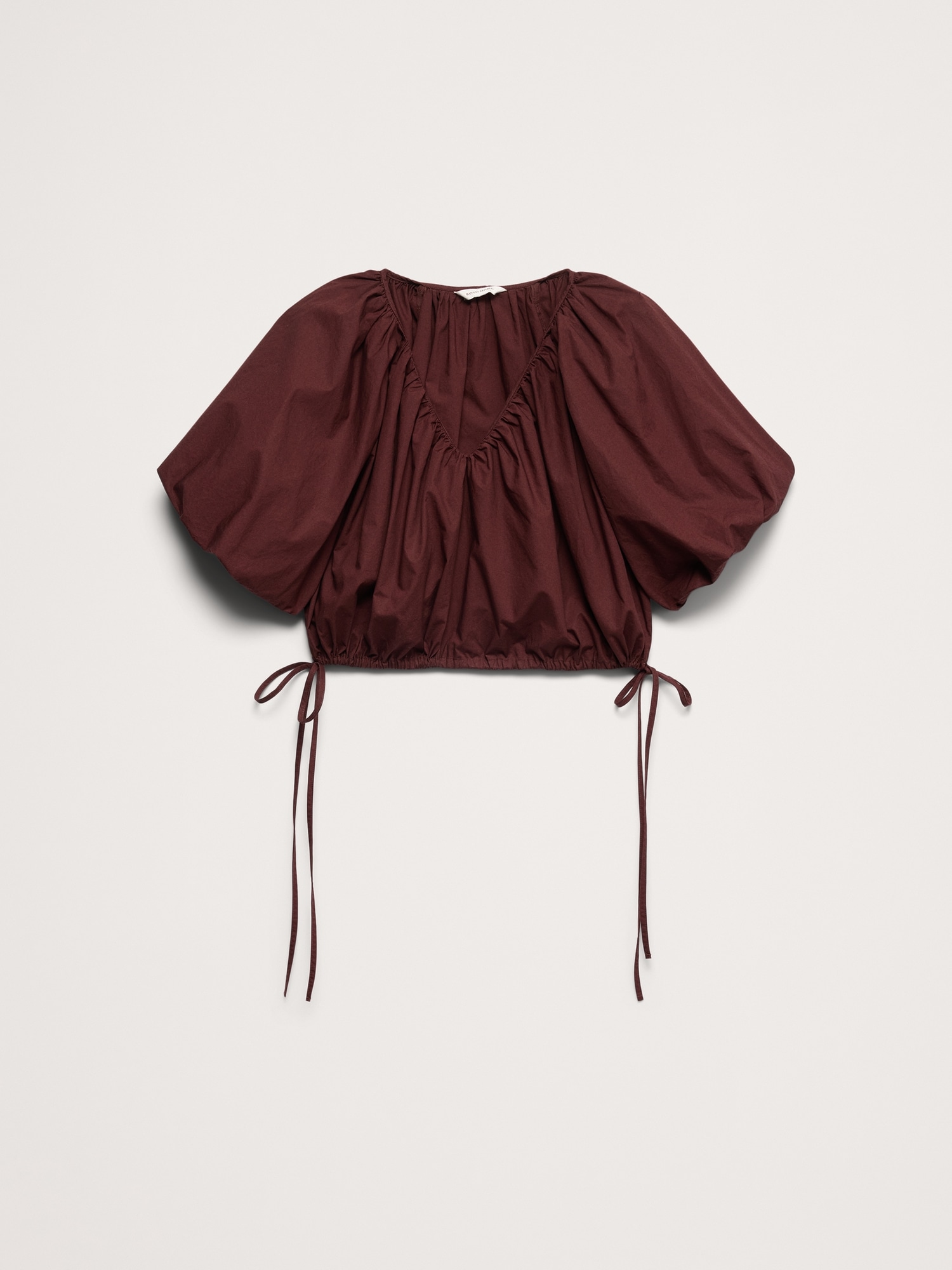 Image number 5 showing, Cotton Poplin Bubble-Hem Cropped Top