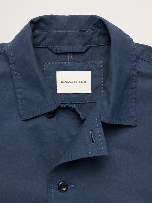 Italian Linen-Cotton Shirt Jacket | Banana Republic