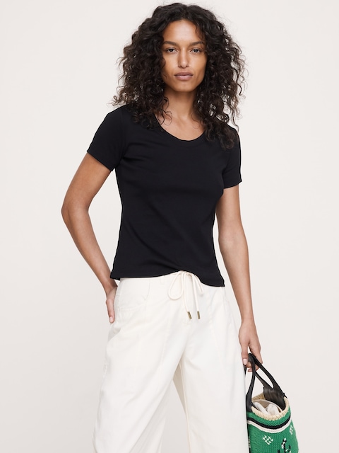 Minimalist Cotton Scoop-Neck T-Shirt