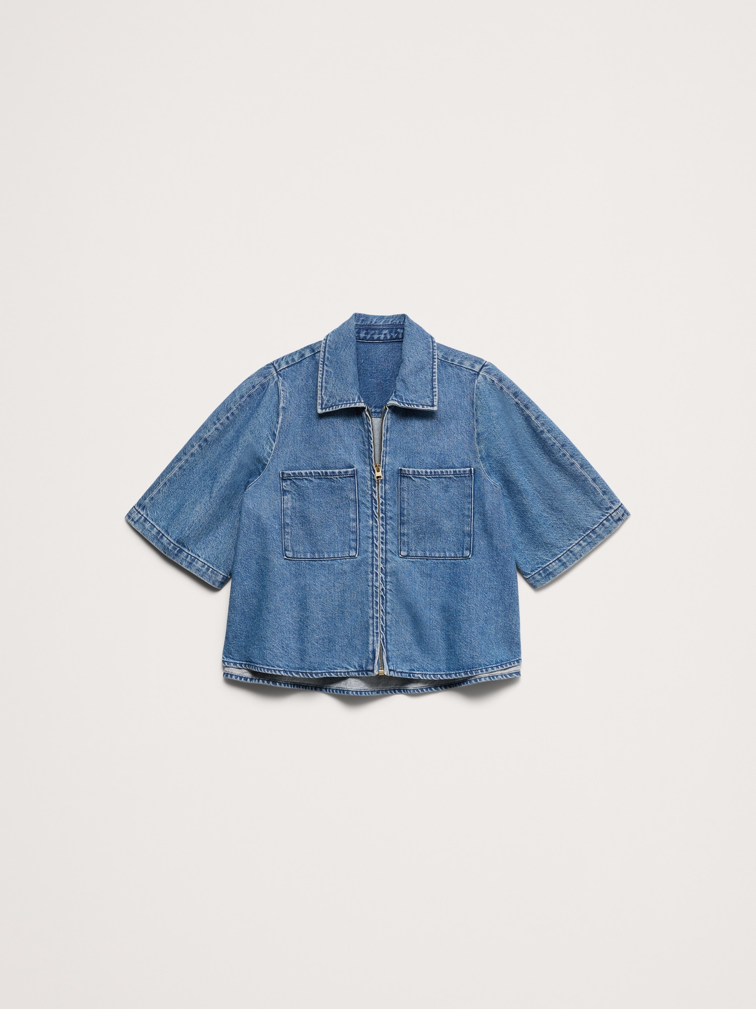 Image number 5 showing, Denim Flare-Sleeve Jacket