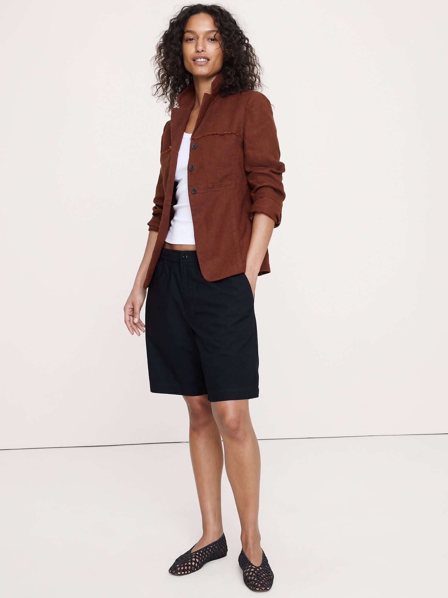 Image number 8 showing, Fringe Linen Blazer