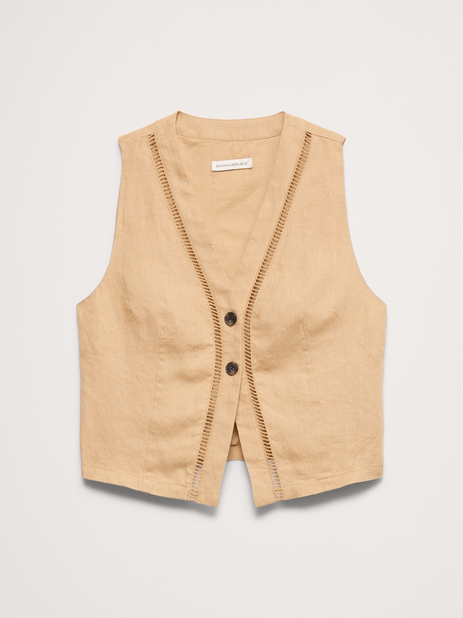 Image number 6 showing, Linen Lace-Trim Vest