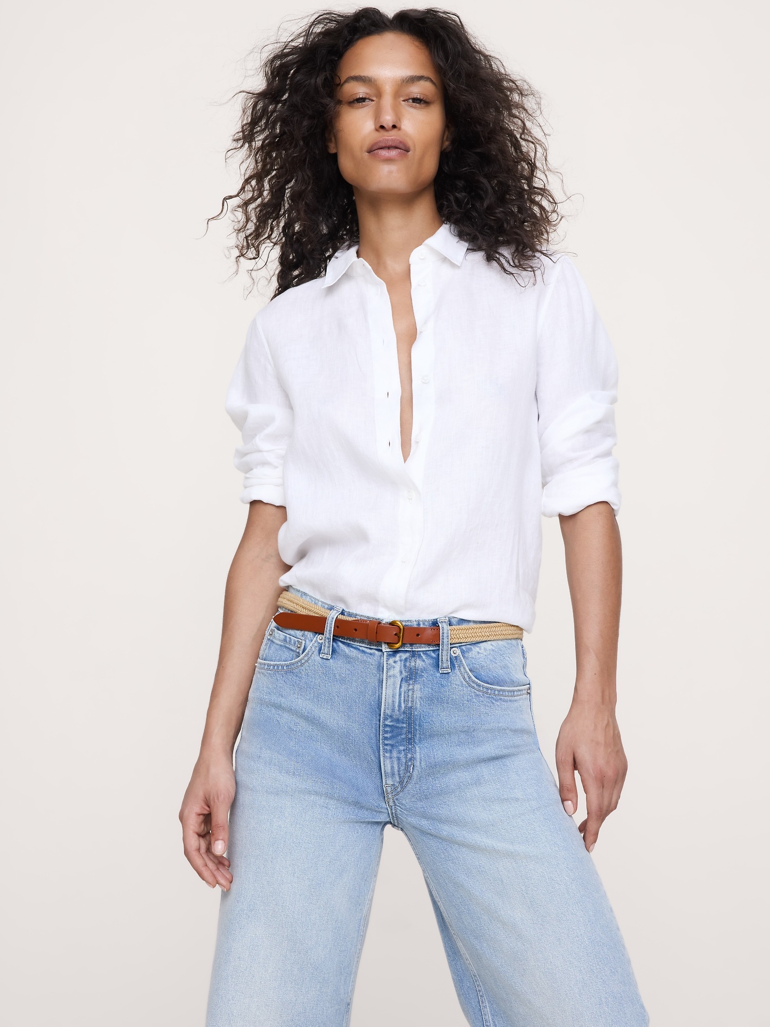 Женский ремень Banana Republic Slim Braided Cotton Belt With Leather, цвет: Медовый горчичный — фото 2