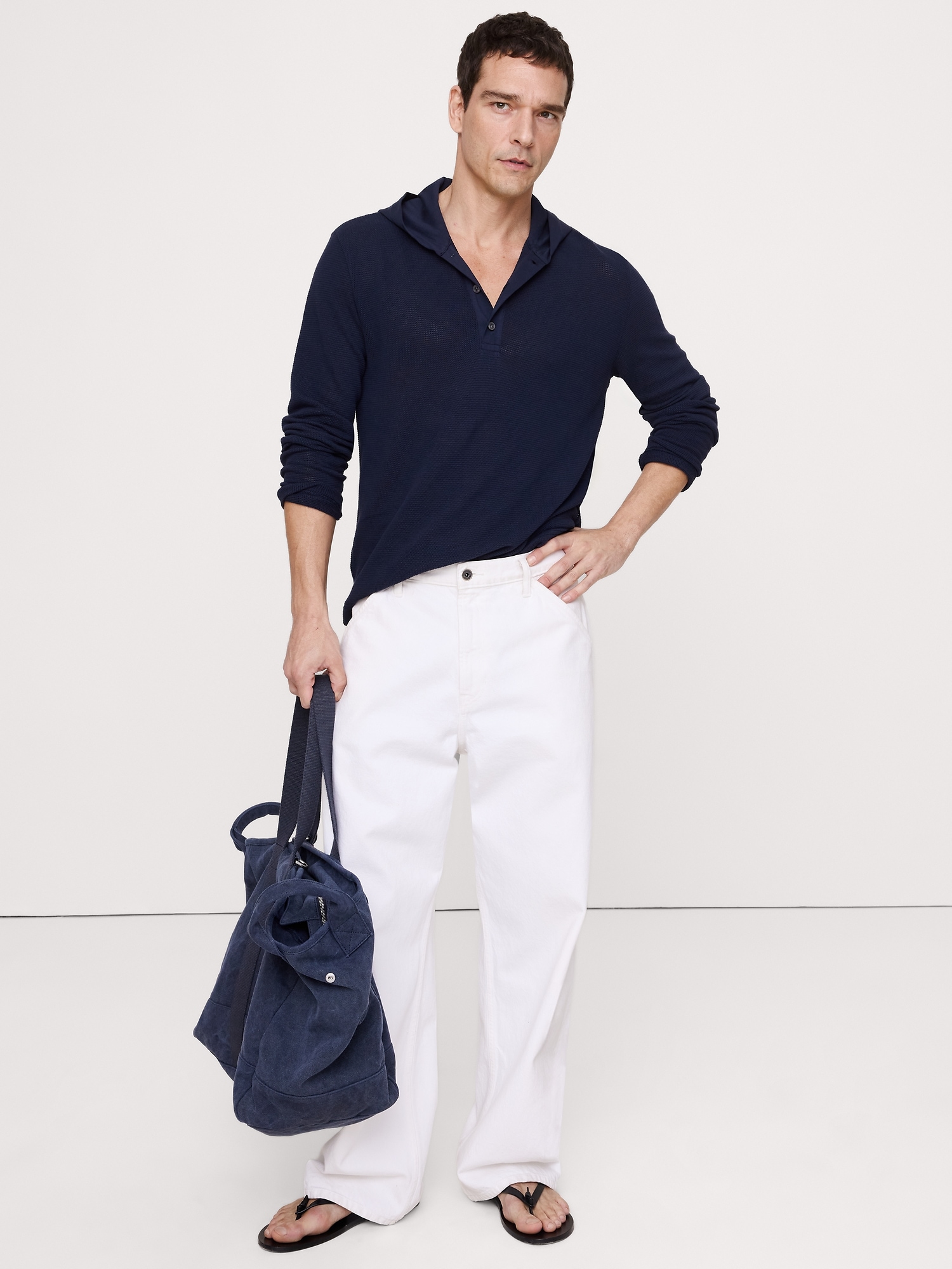 Image number 3 showing, Cotton Henley Hoodie