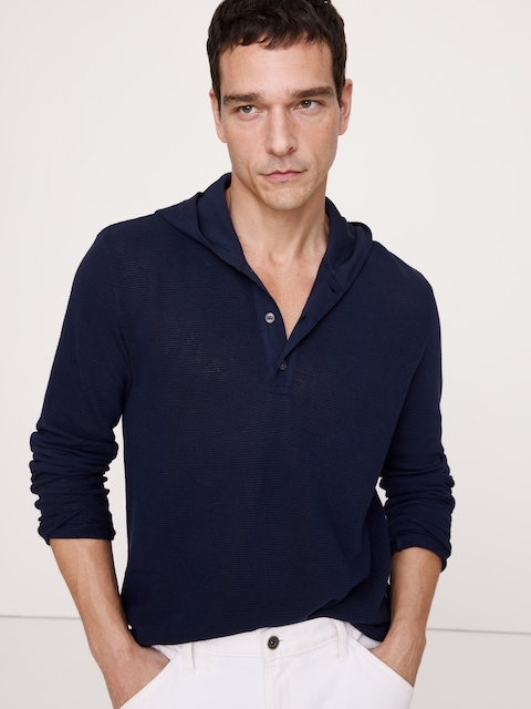 Cotton Henley Hoodie