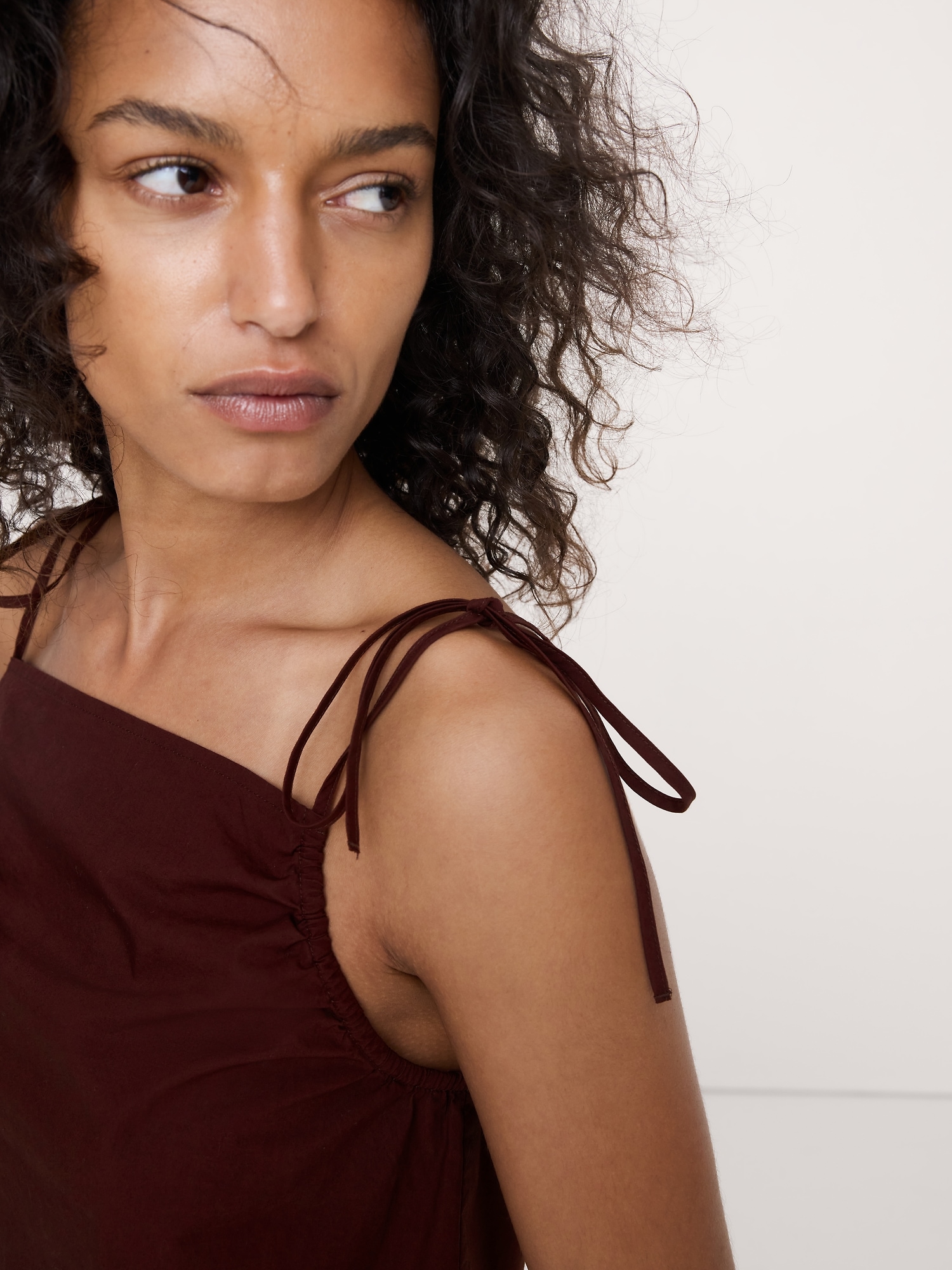 Image number 3 showing, Cotton Poplin Tie-Strap Tank