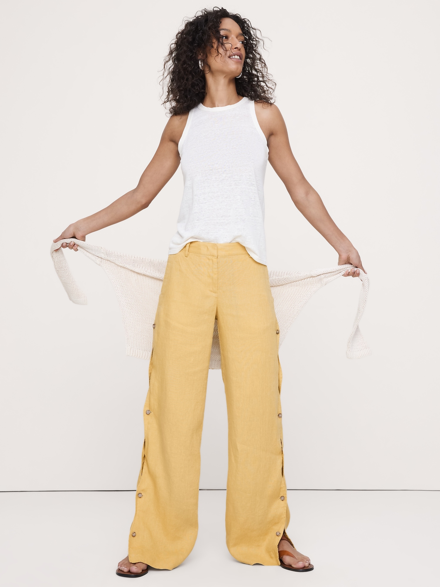 Image number 1 showing, The Everyday Wide-Leg Pant in Linen