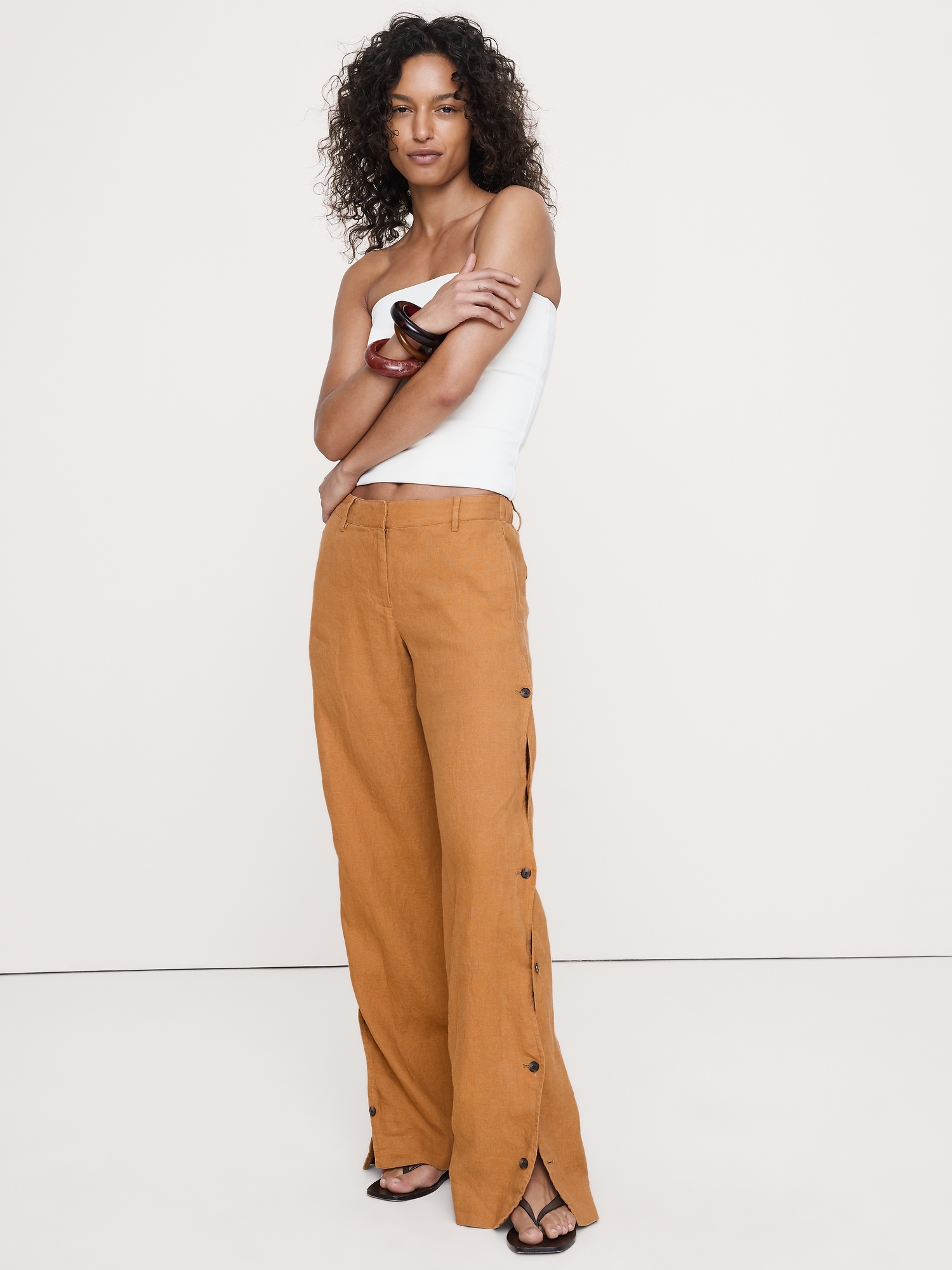 Image number 1 showing, The Everyday Wide-Leg Pant in Linen