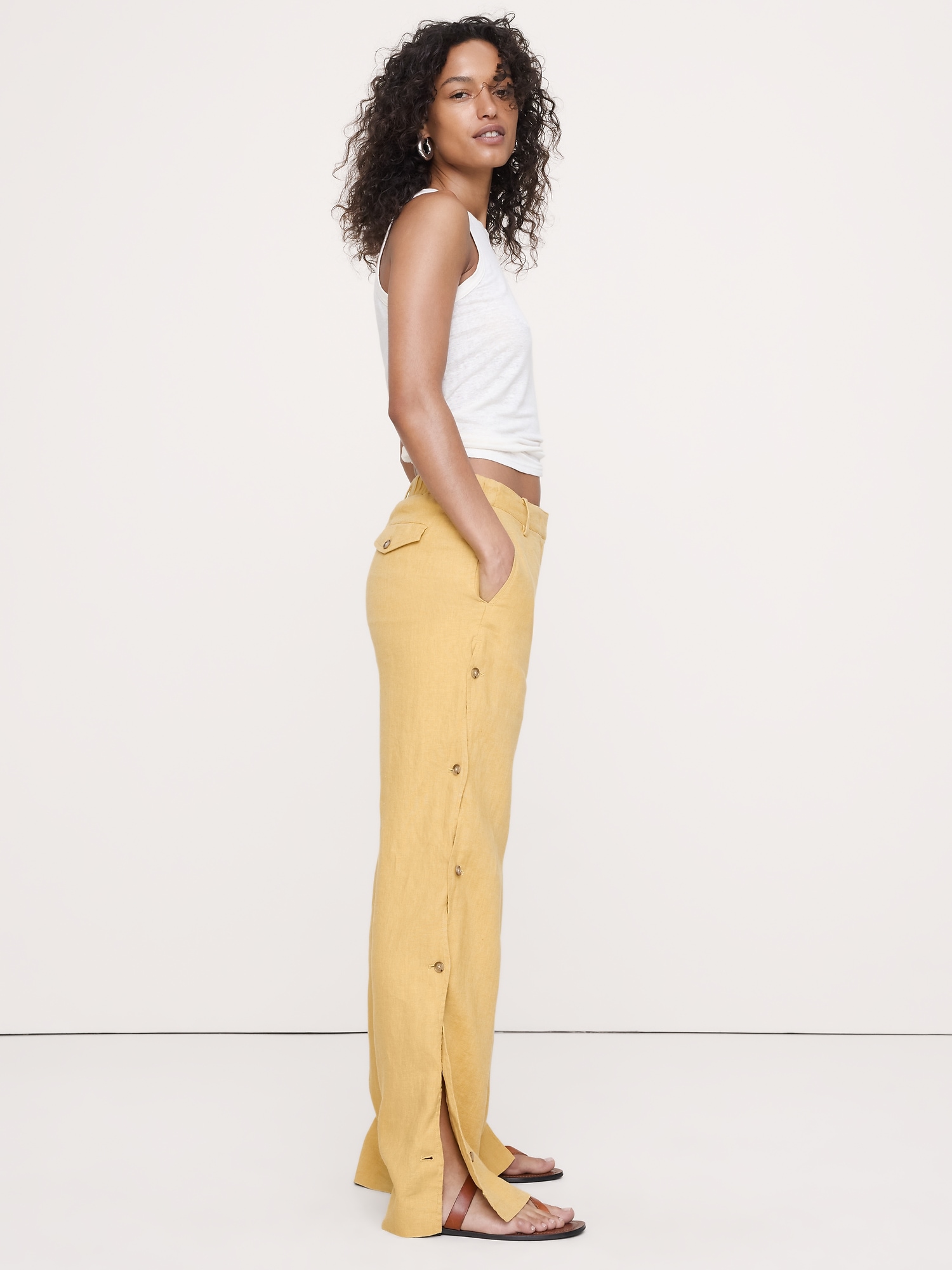 Image number 4 showing, The Everyday Wide-Leg Pant in Linen