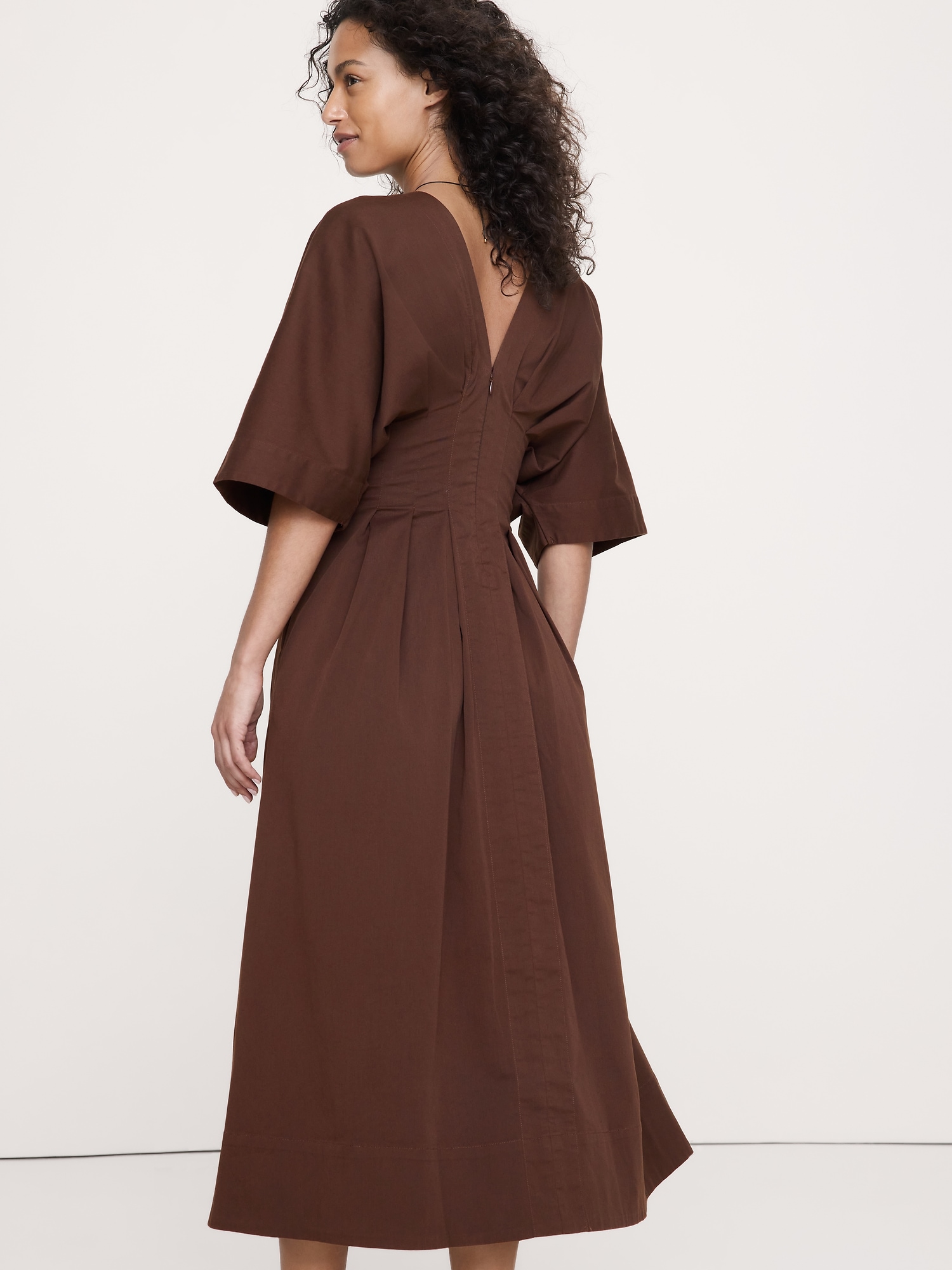 Image number 2 showing, Stretch-Cotton Pleated Maxi Dress