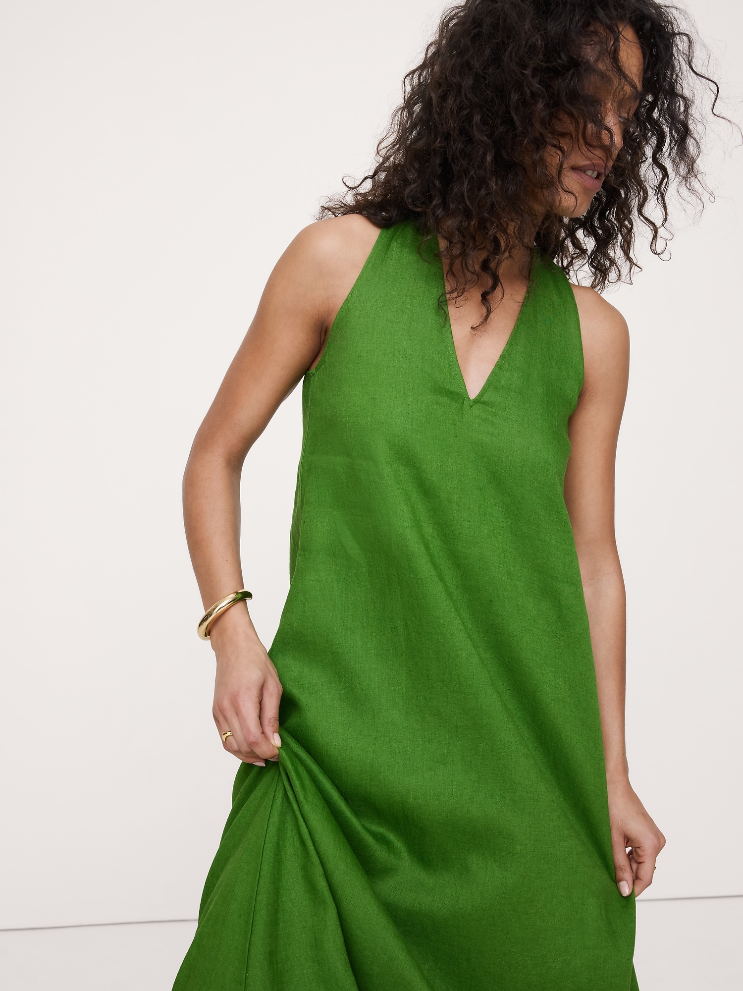 Image number 6 showing, Linen Halter Maxi Dress