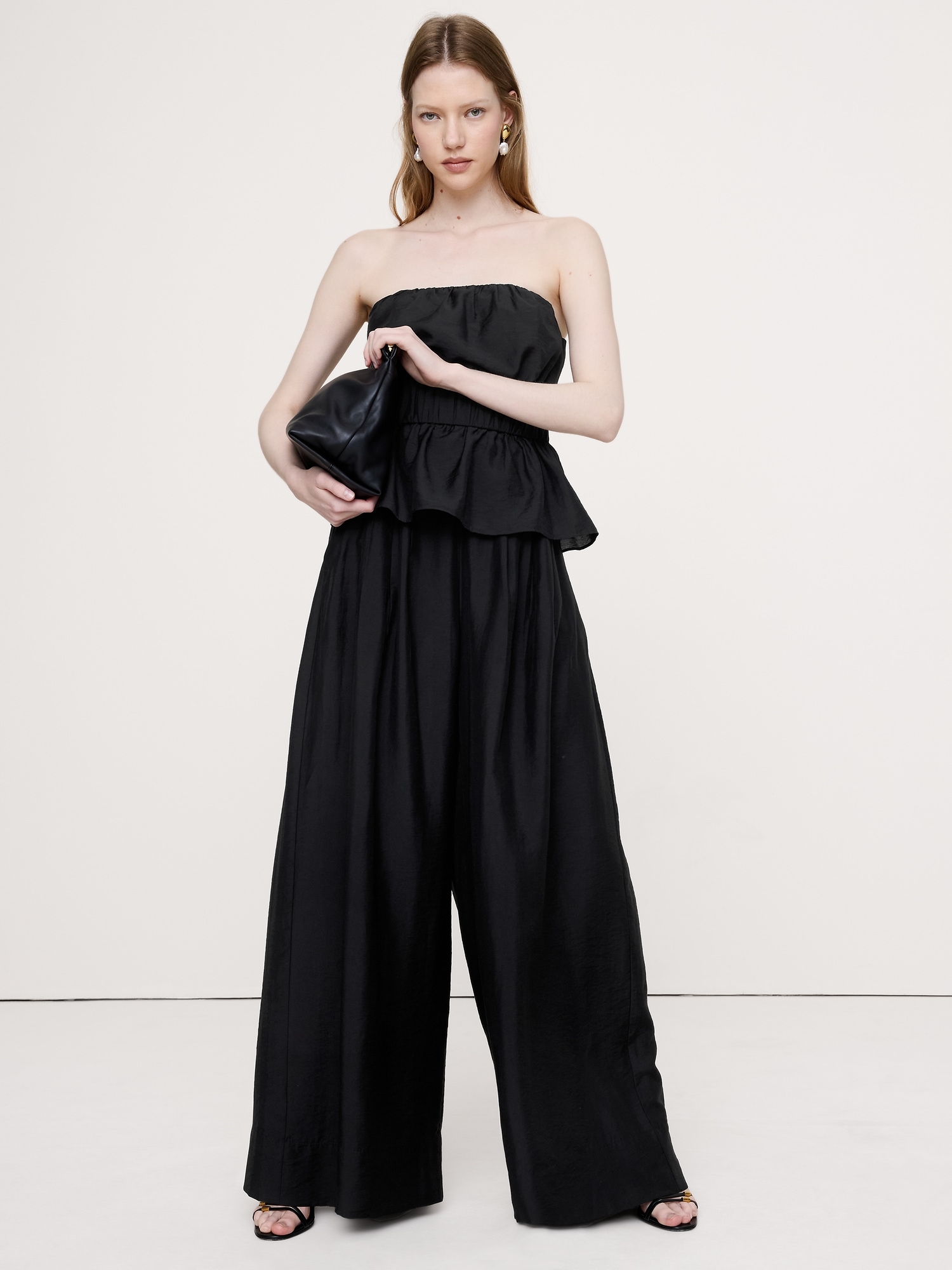 Image number 1 showing, High-Rise Wide-Leg TENCEL™-Nylon Palazzo Pant