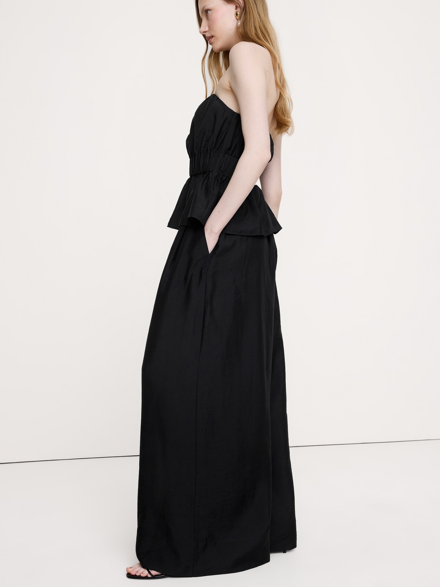 Image number 3 showing, High-Rise Wide-Leg TENCEL™-Nylon Palazzo Pant