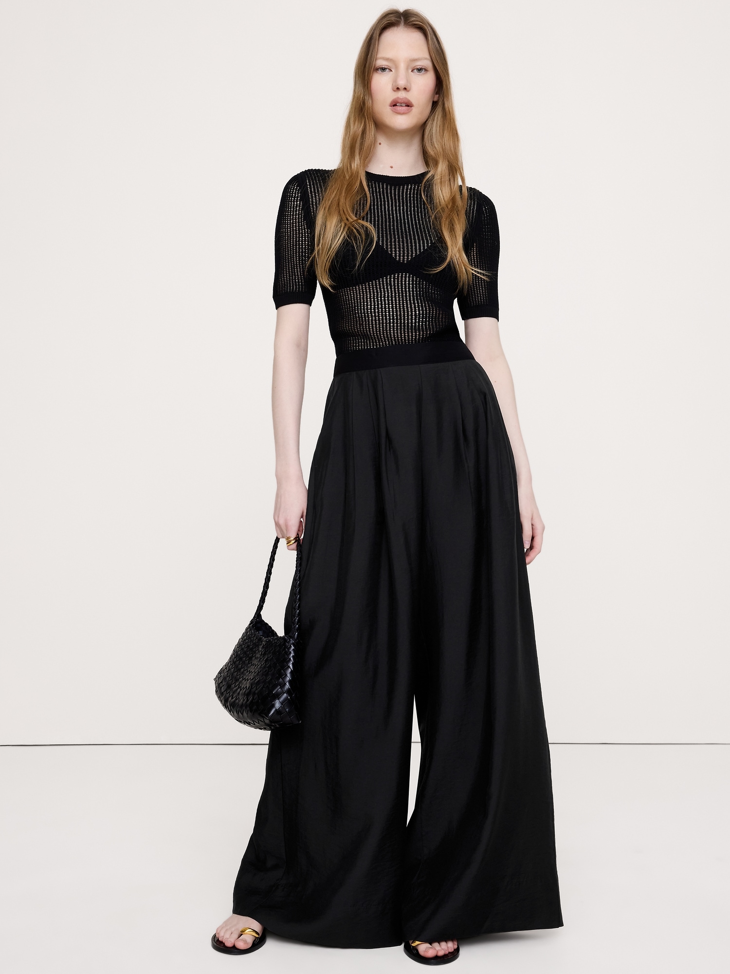 Image number 4 showing, High-Rise Wide-Leg TENCEL™-Nylon Palazzo Pant
