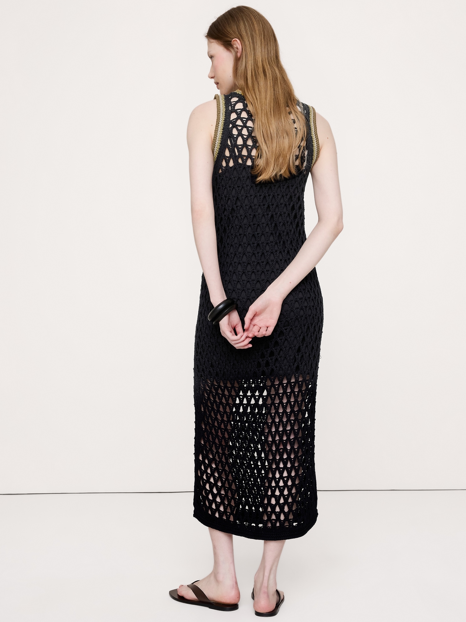 Image number 3 showing, Cotton Crochet Maxi Dress